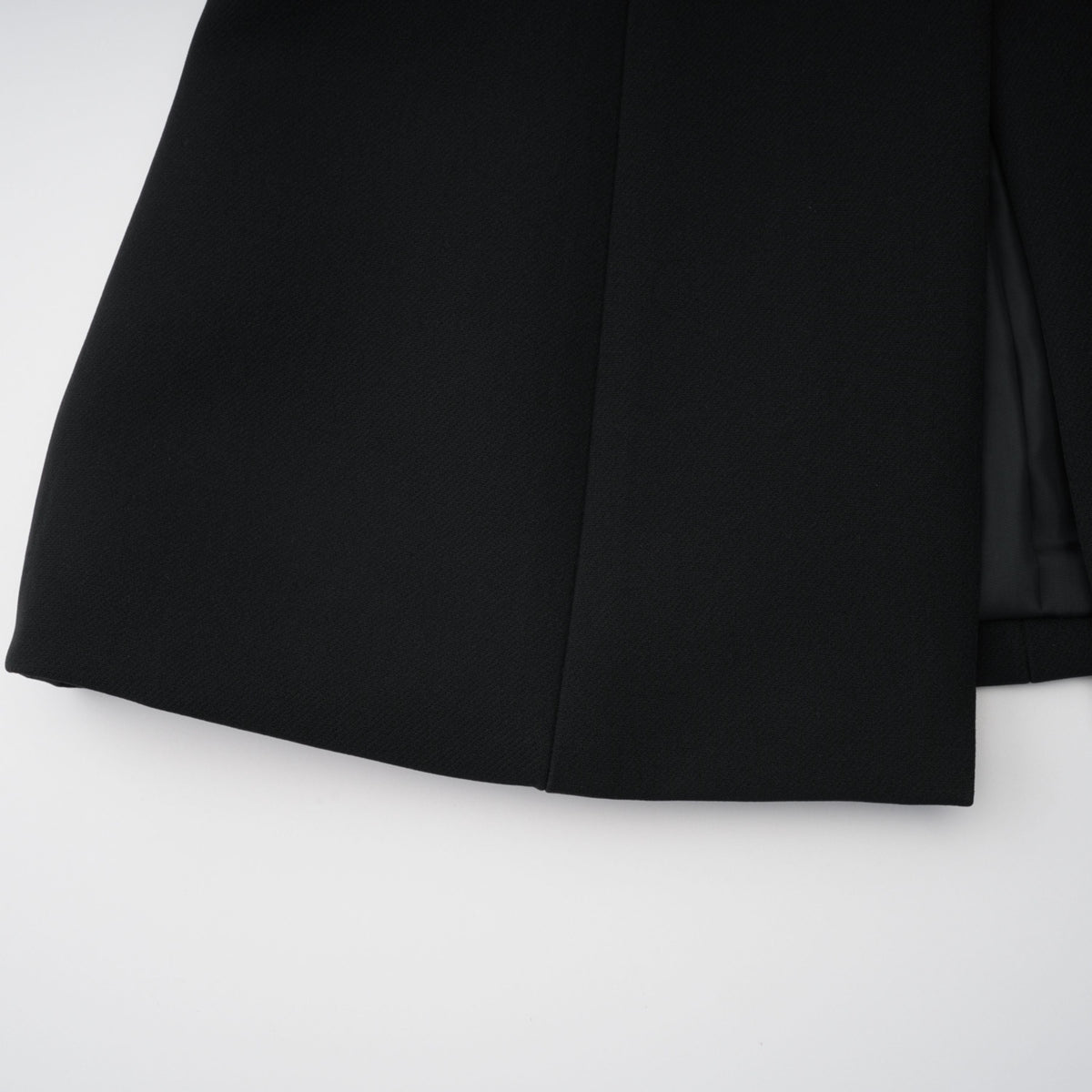 saffron black collarless blazer with lace trim