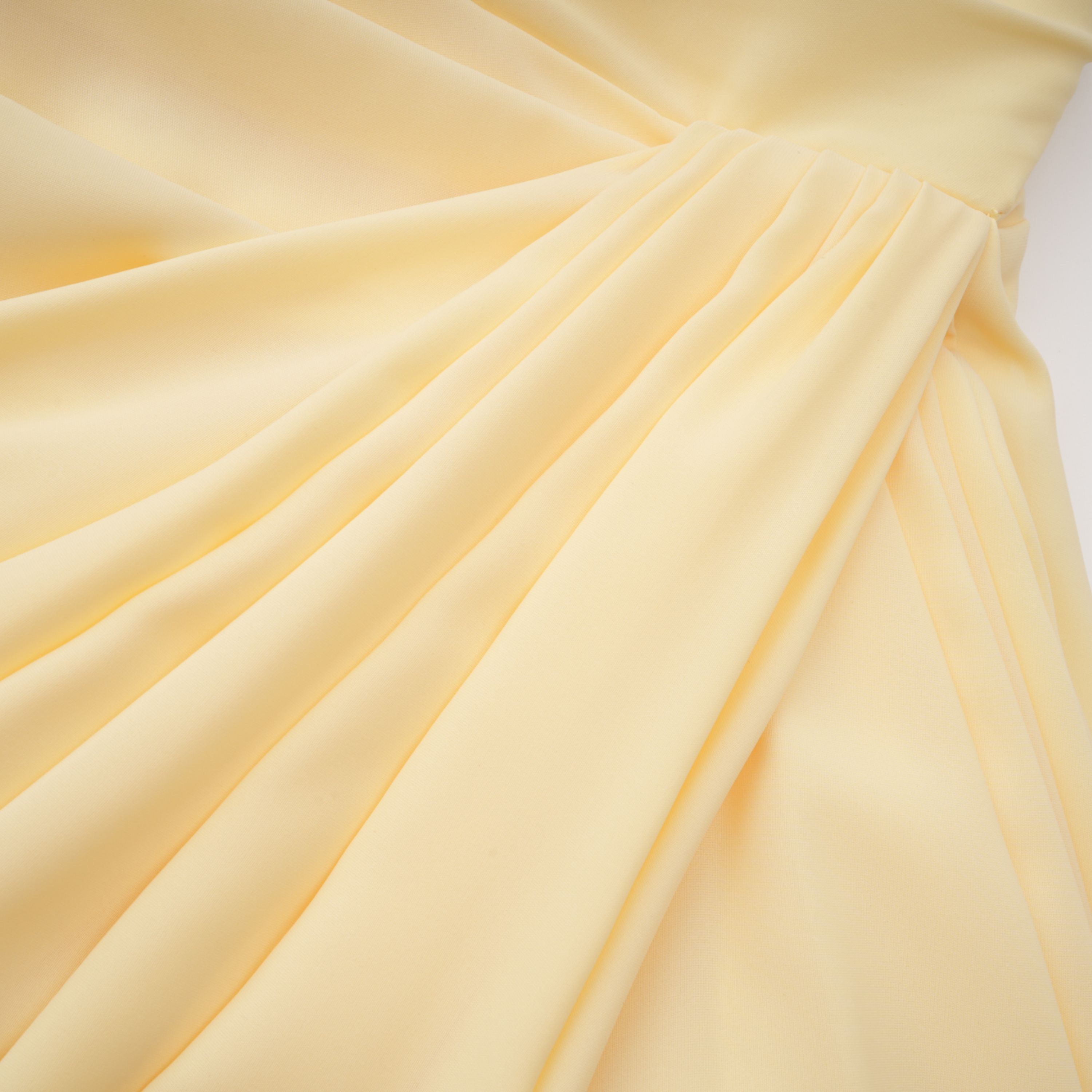 Safiya Yellow Ruched Maxi Dress with Cross Front