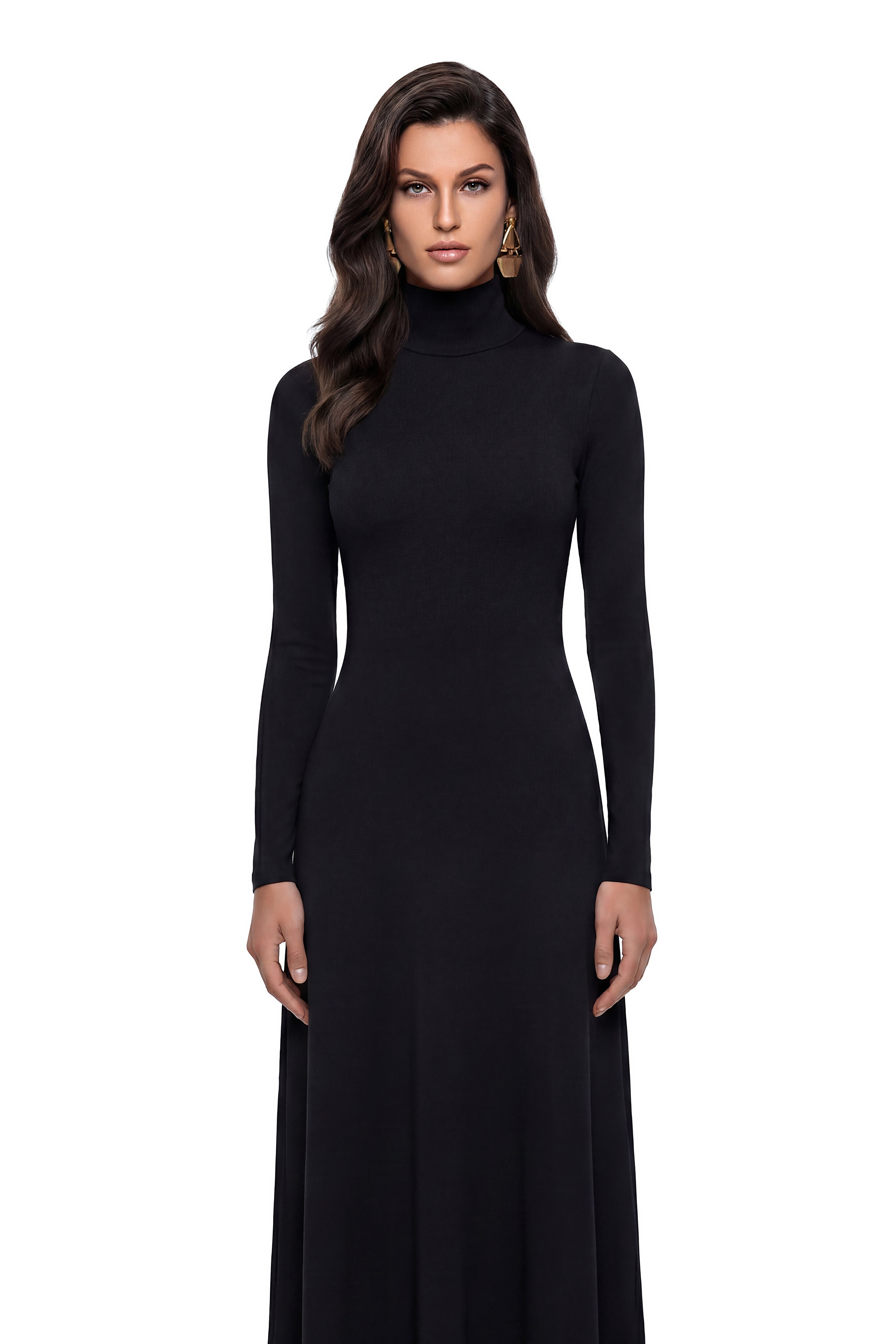 Sancha Black Slip Maxi Dress with Heart-Shaped Back