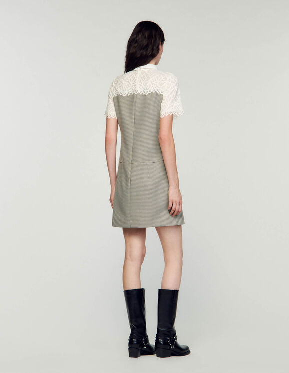 SANDRO  Two-material short dress