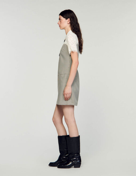 SANDRO  Two-material short dress