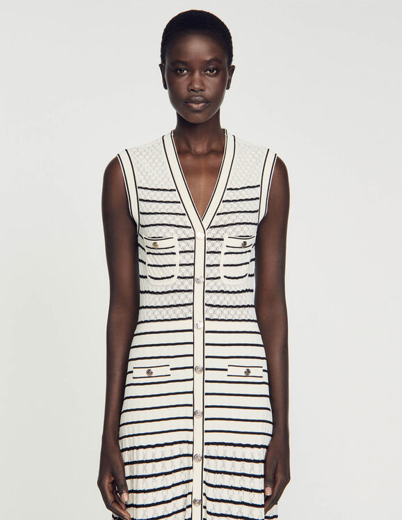 SANDRO  Striped knit midi dress