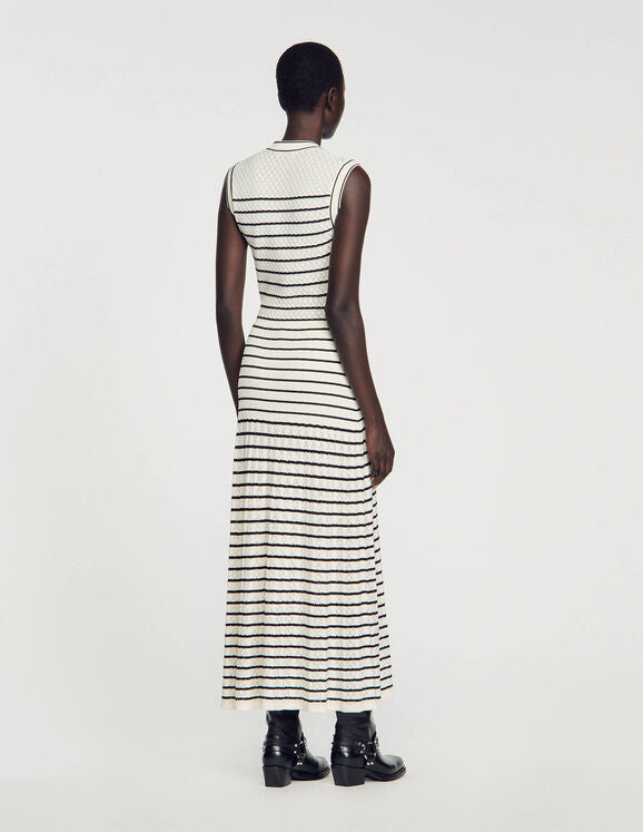 SANDRO  Striped knit midi dress