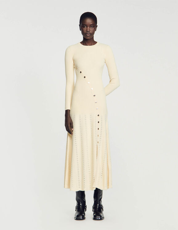 SANDRO Knit midi dress