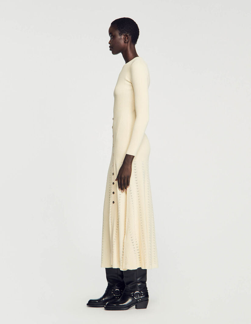 SANDRO Knit midi dress