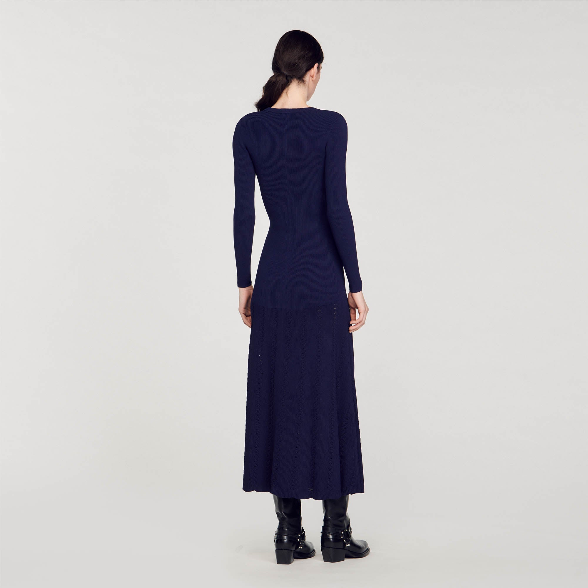 SANDRO Knit Midi Dress