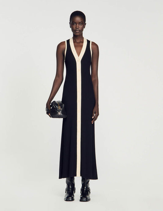 SANDRO Knit Maxi Dress