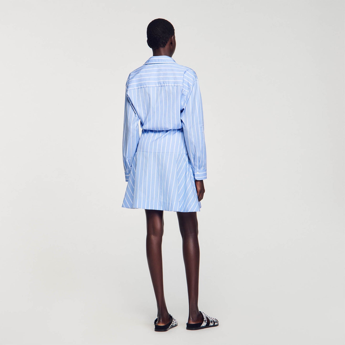 SANDRO  Striped tie-front shirt dress