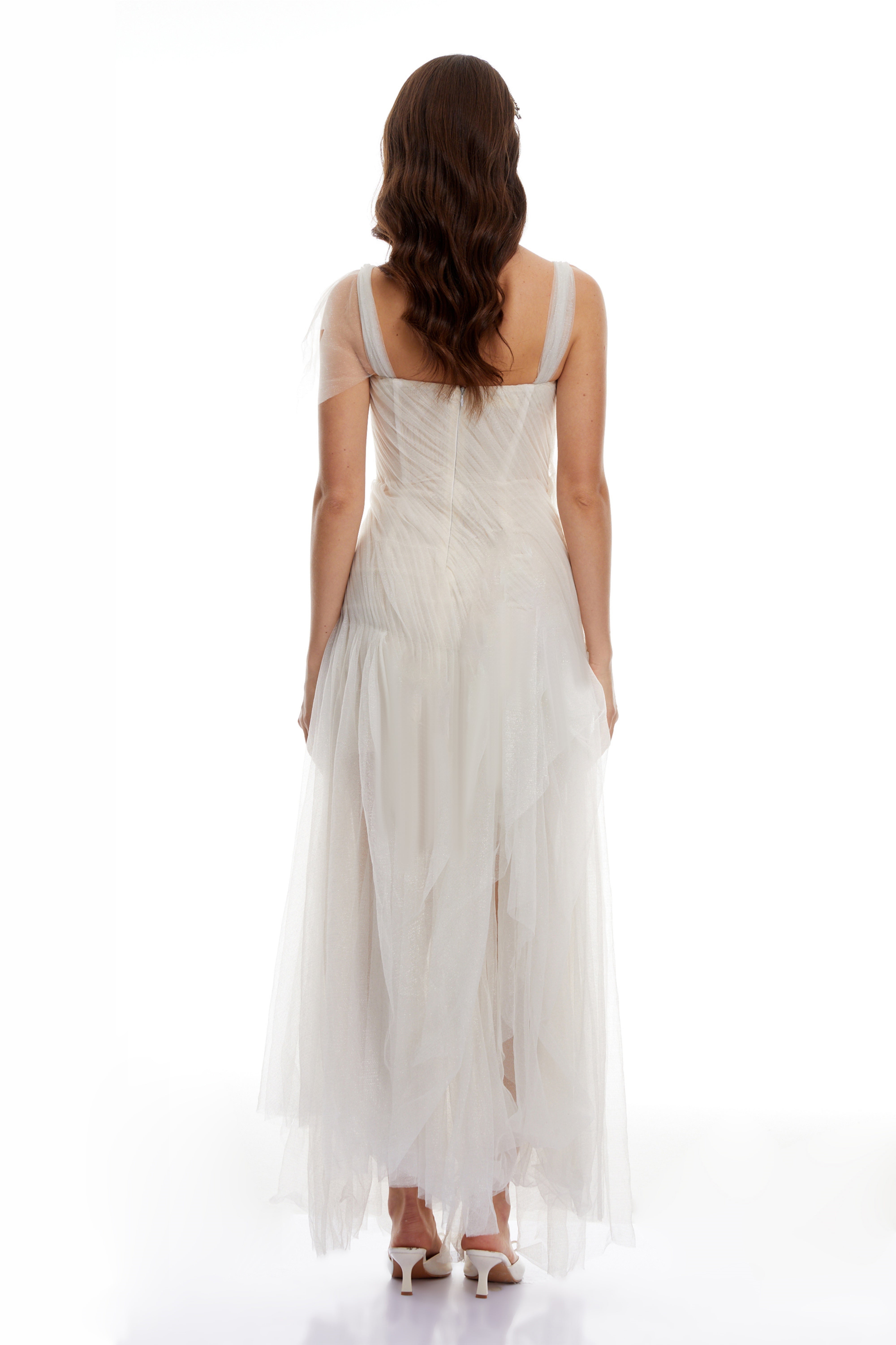 Scarlett White Tulle Corset Maxi Dress (Final Sale-US Only)