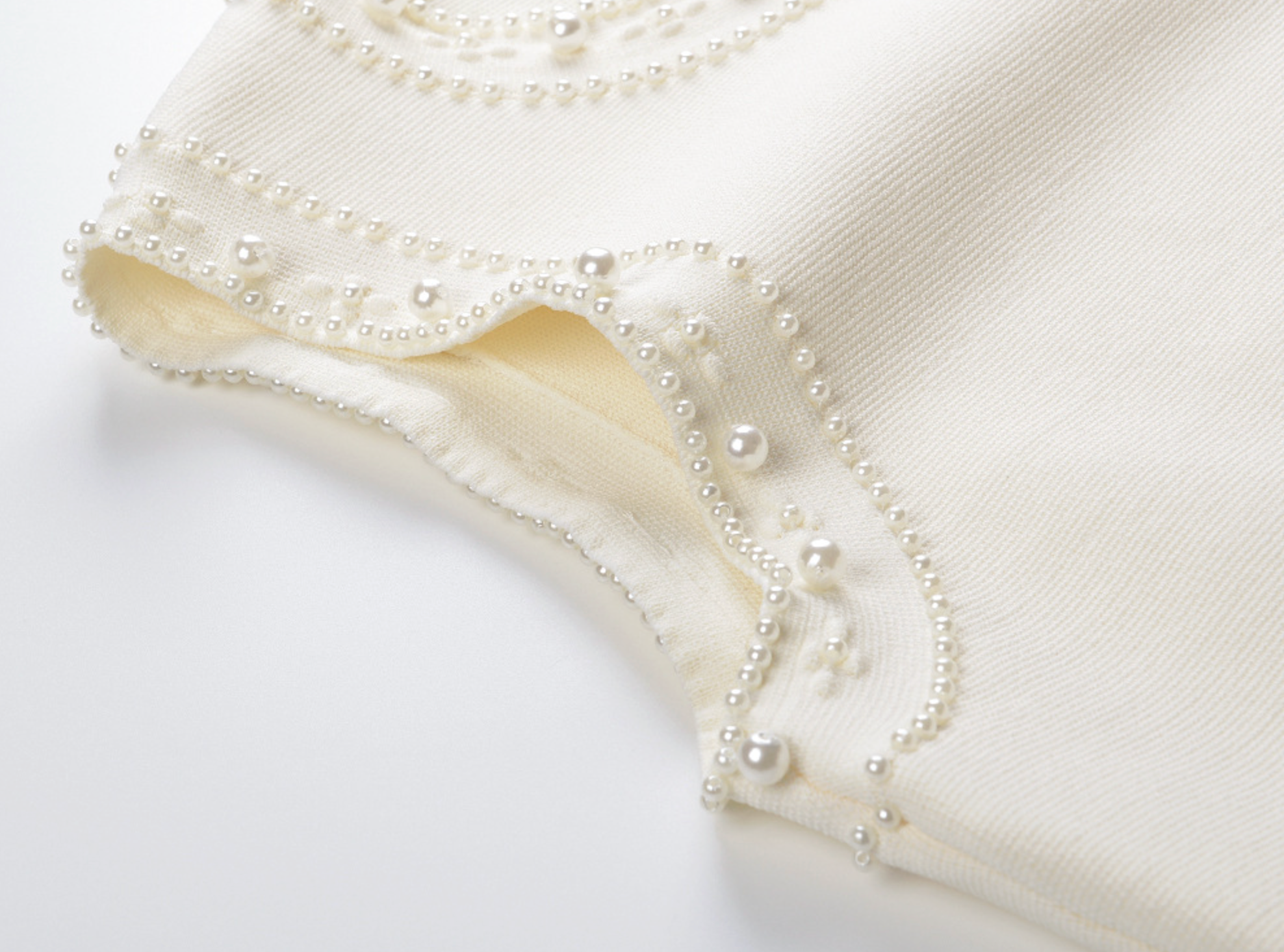 SANDRO Donatienne white faux-pearl knitted maxi dress - Beige