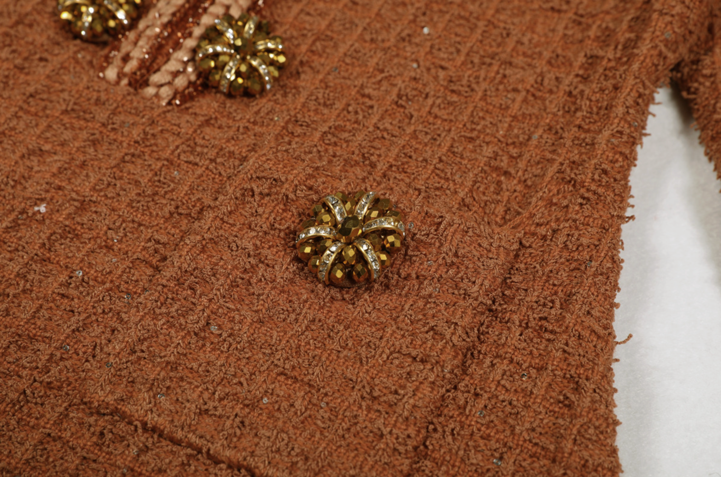 Brown Textured Knit Midi Dress