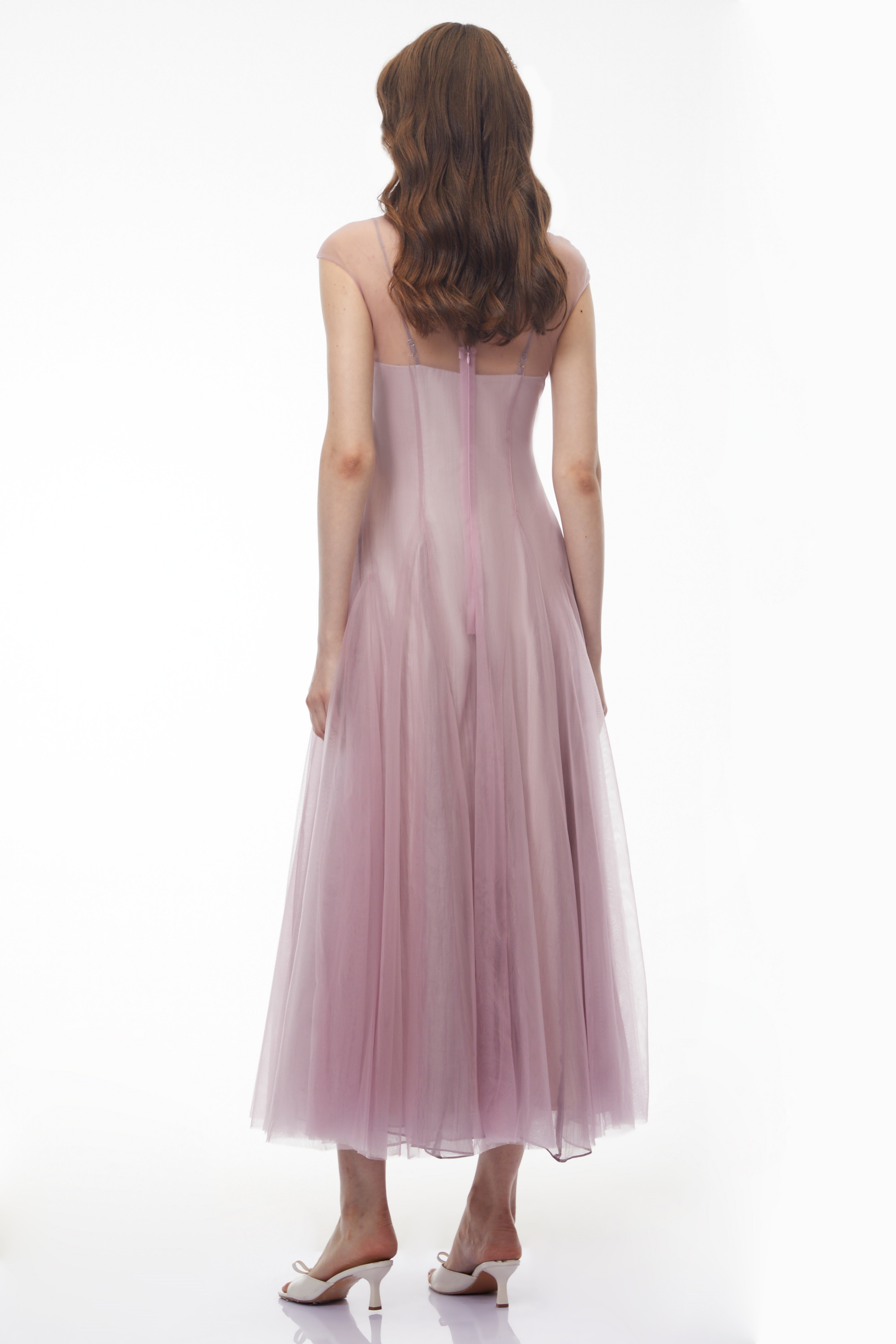 Simin Purple Semi-Sheer Tulle Maxi Dress (Final Sale)