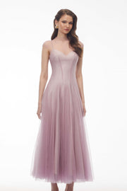Simin Purple Semi-Sheer Tulle Maxi Dress (Final Sale)