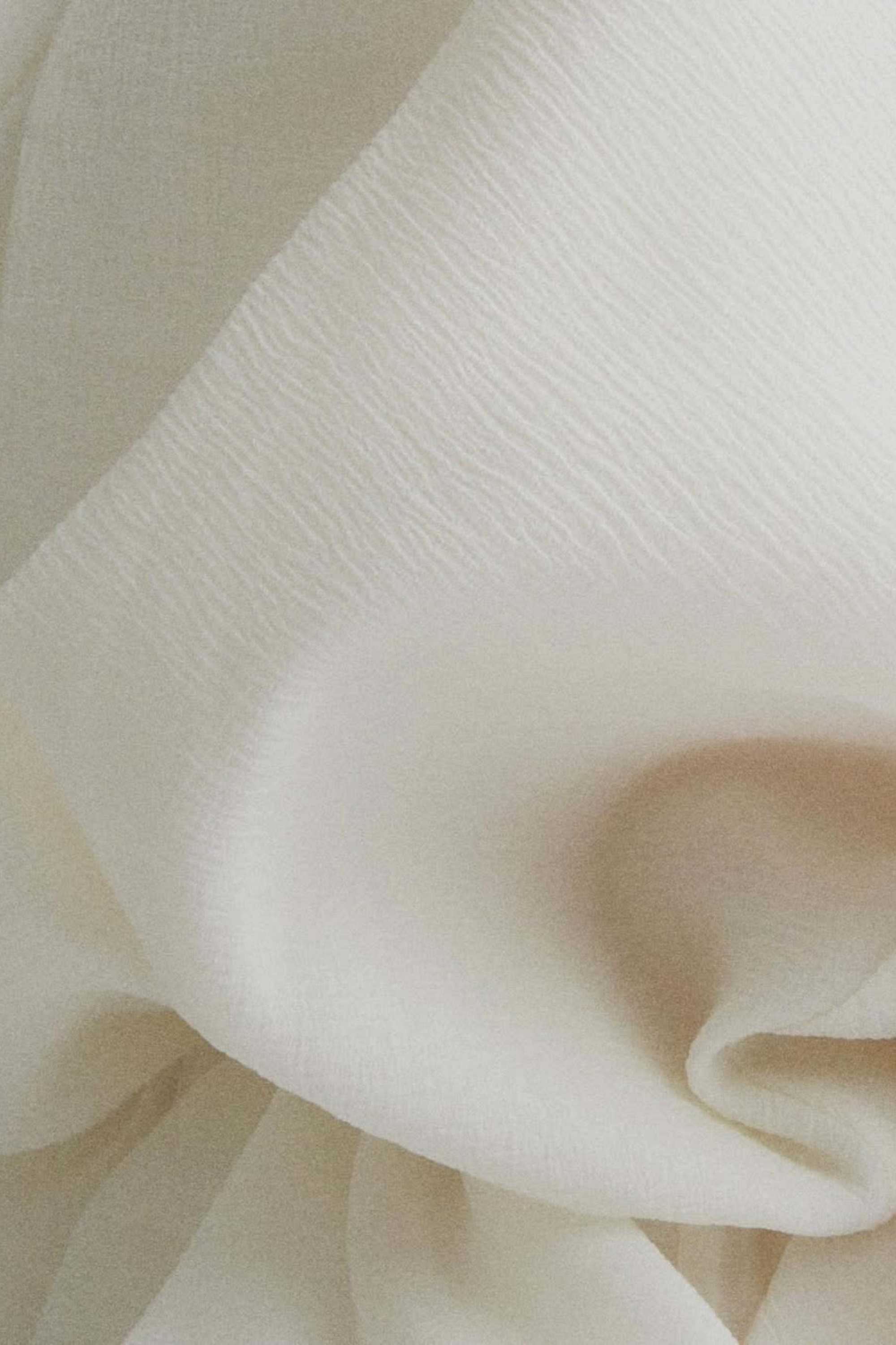 Honorine white tie-neck ruffled maxi dress