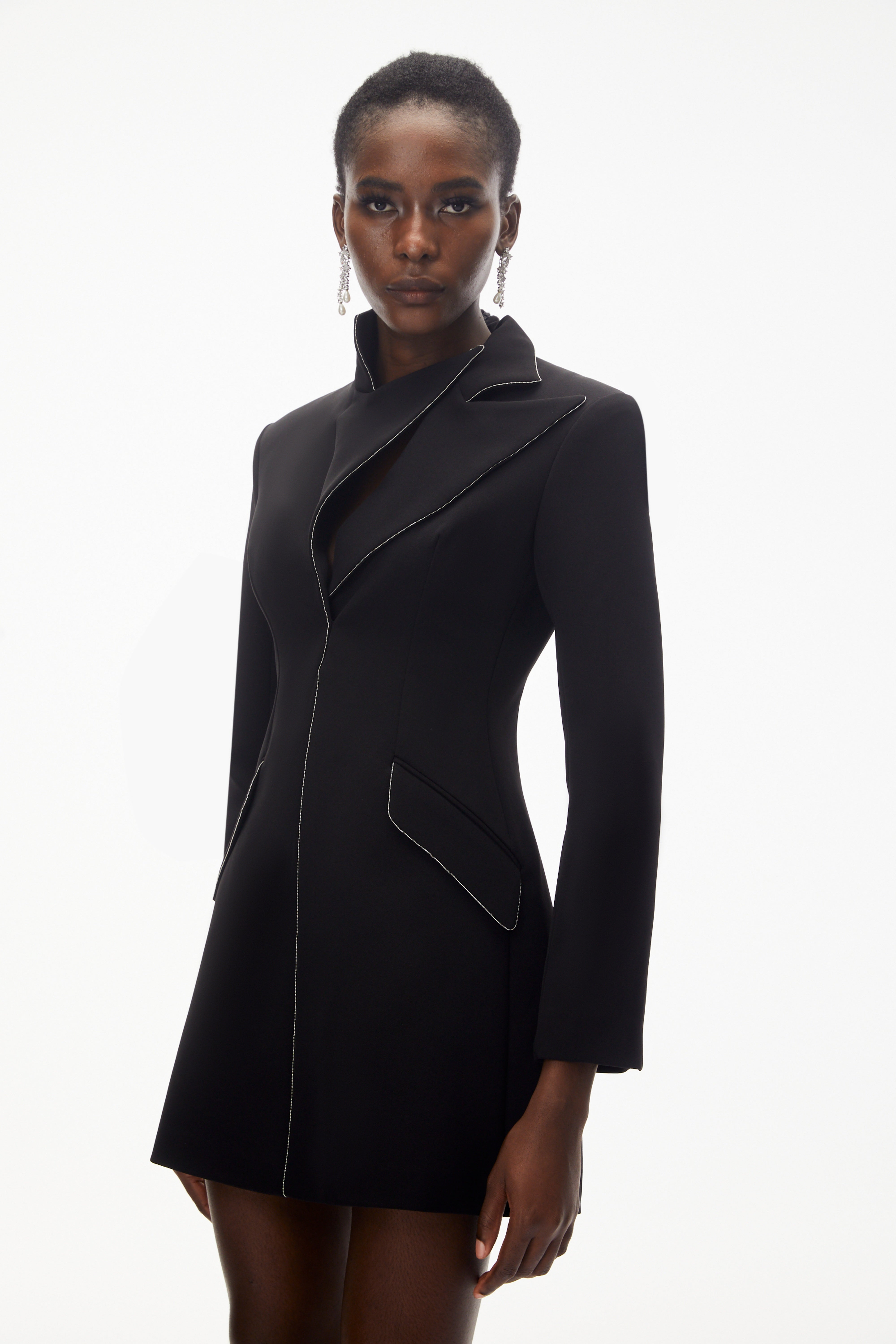 Snizhana Black Asymmetrical Blazer Dress