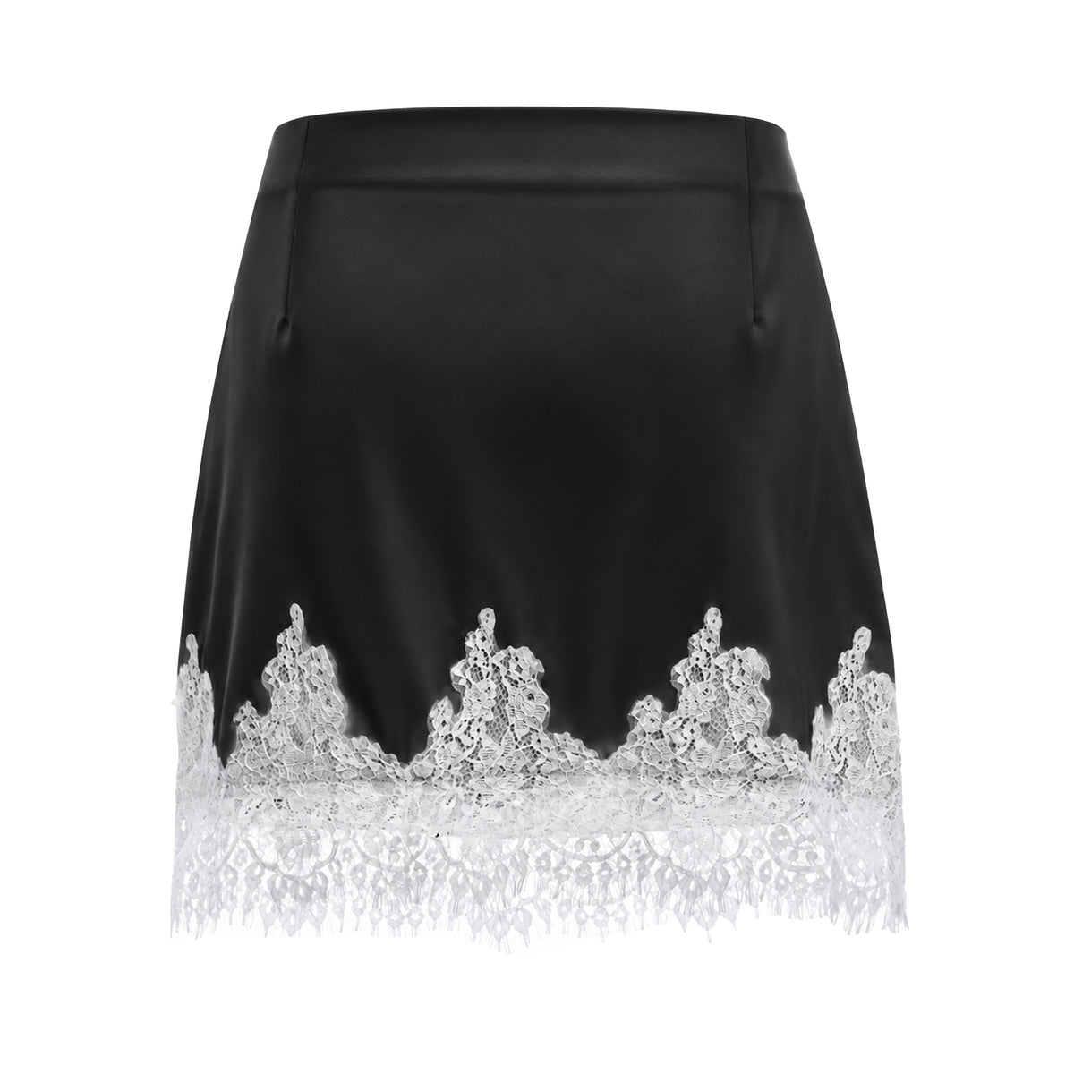 sophia black one shoulder top & skirt set with lace trim