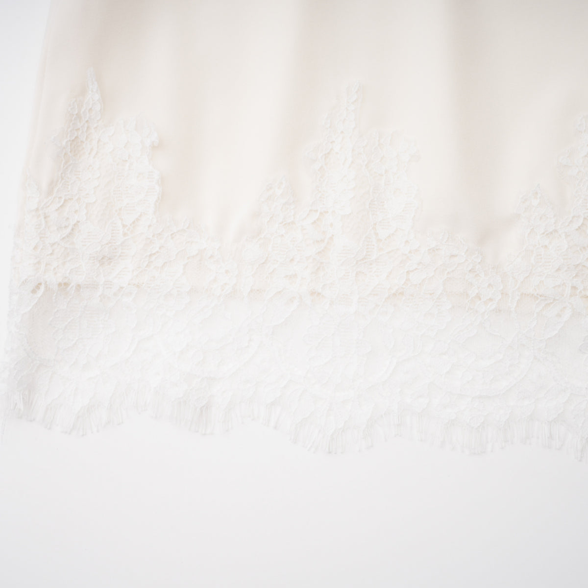 sophia white one shoulder top & skirt set with lace trim