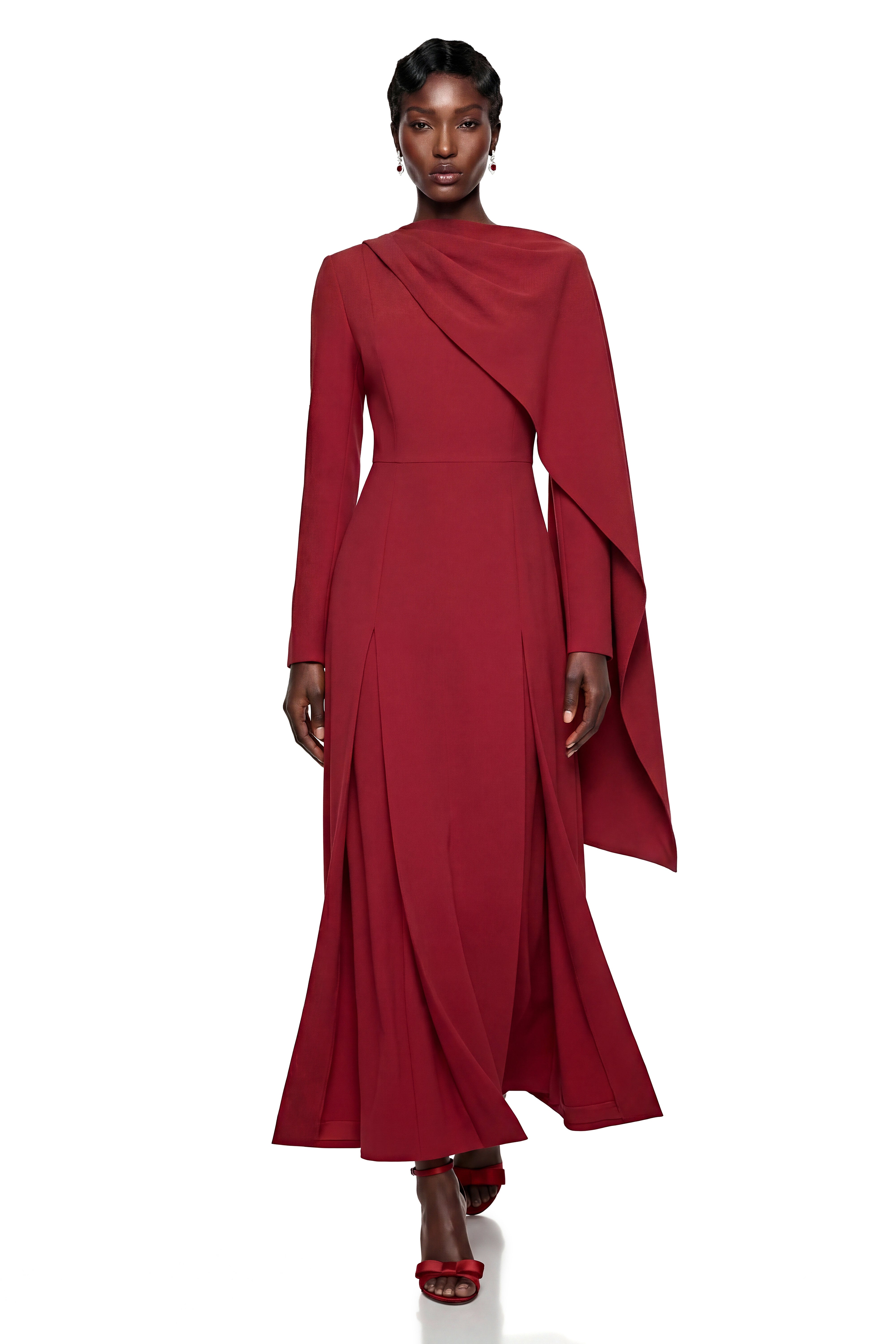 Sophia Burgundy One Shoulder Pleated Maxi Dress Sophia Burgundy One Shoulder Pleated Maxi Dress