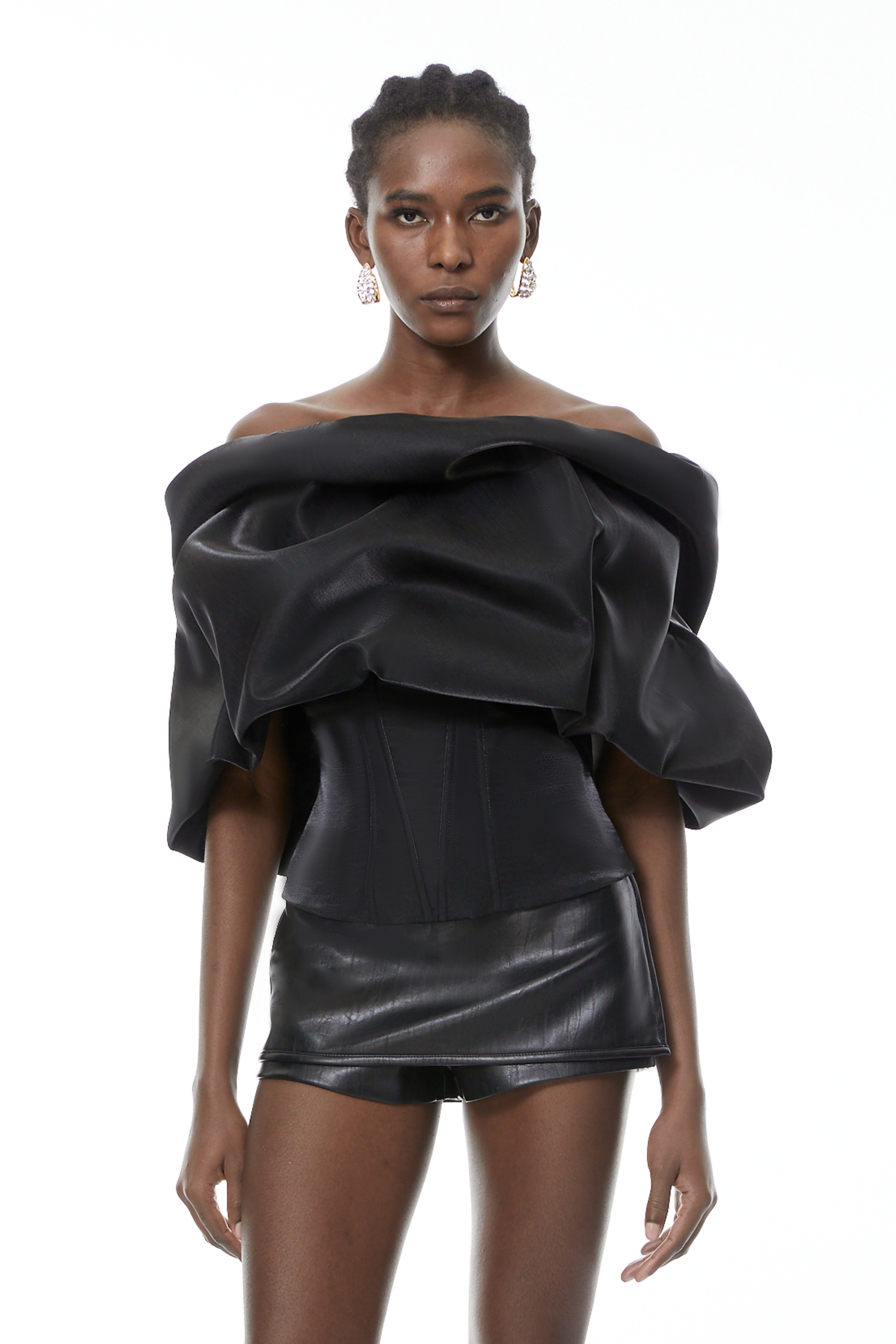 Ondina Black Off Shoulder Bubble Top