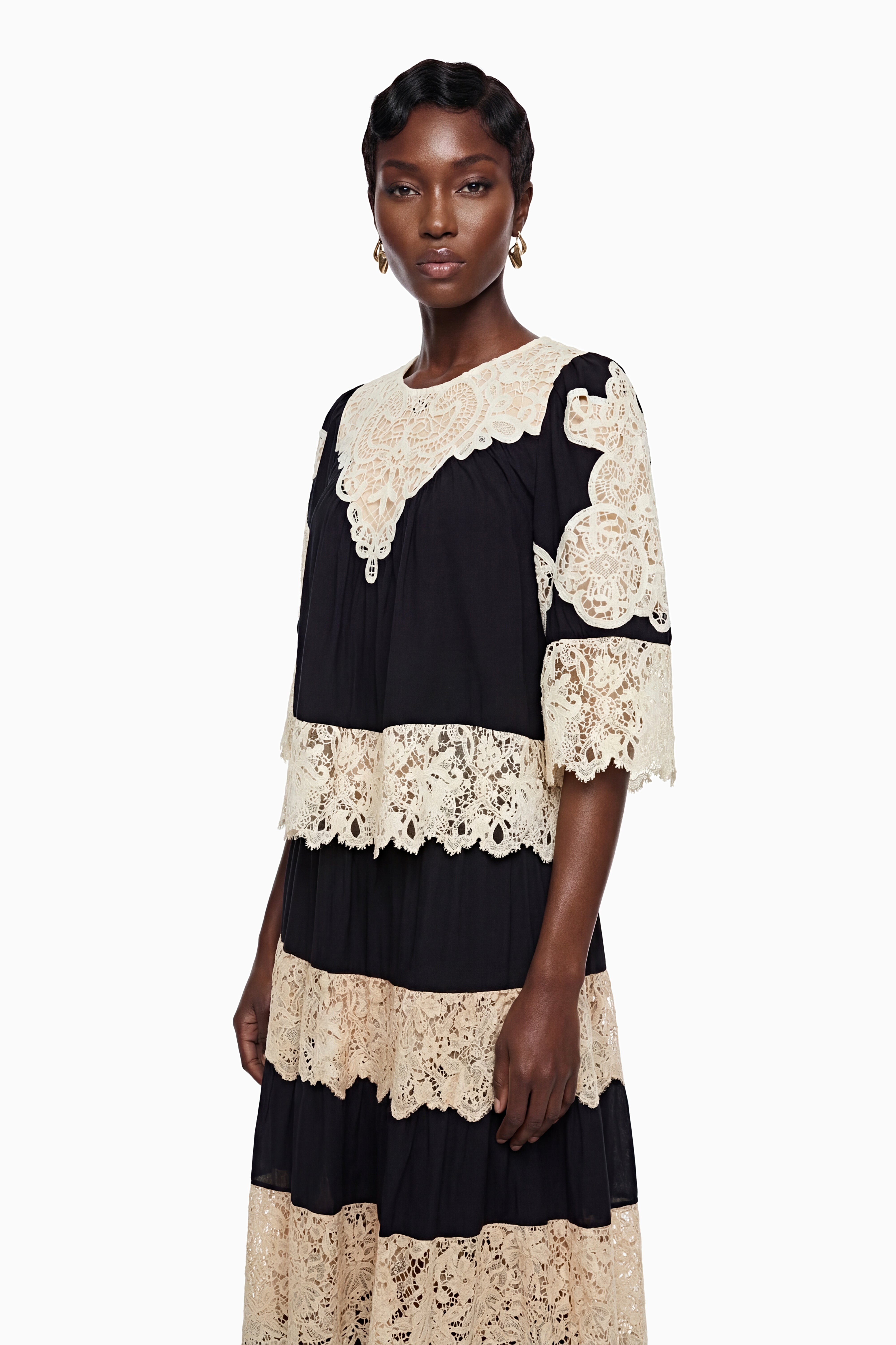 Stella Black Floral Lace Top