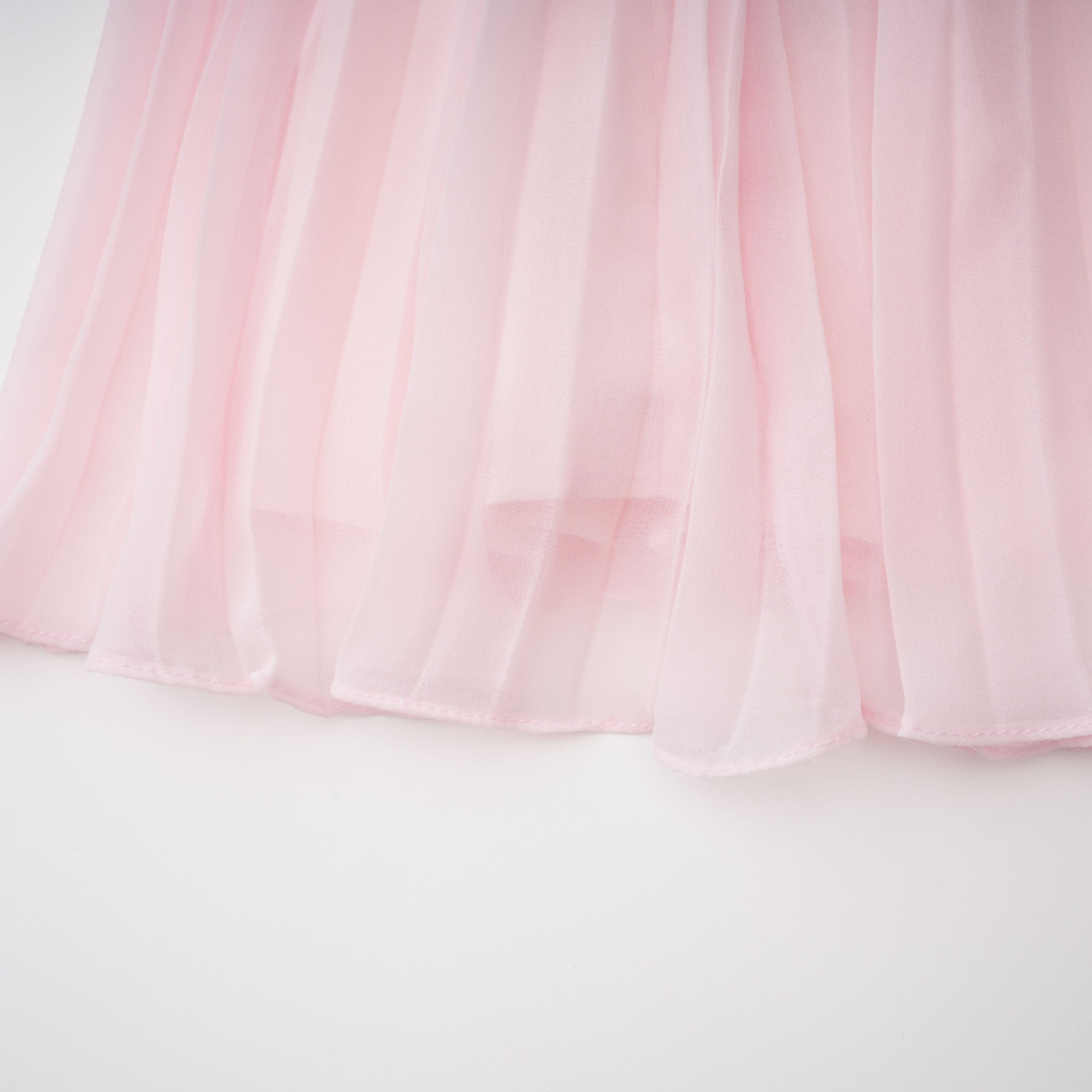 Tahmineh Pink Tweed Pleated Midi Dress