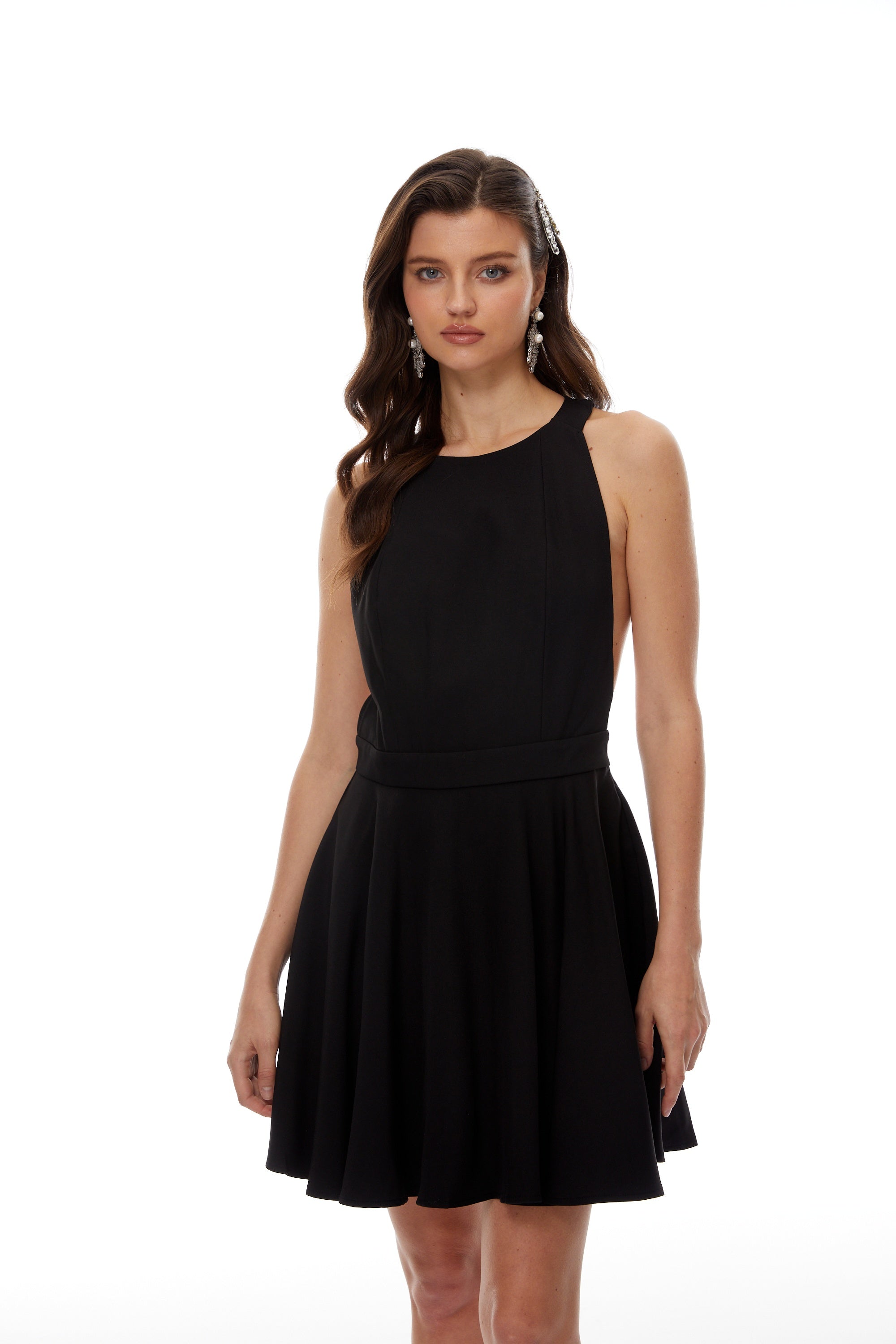 Tova Black Open Back Mini Dress (Final Sale)