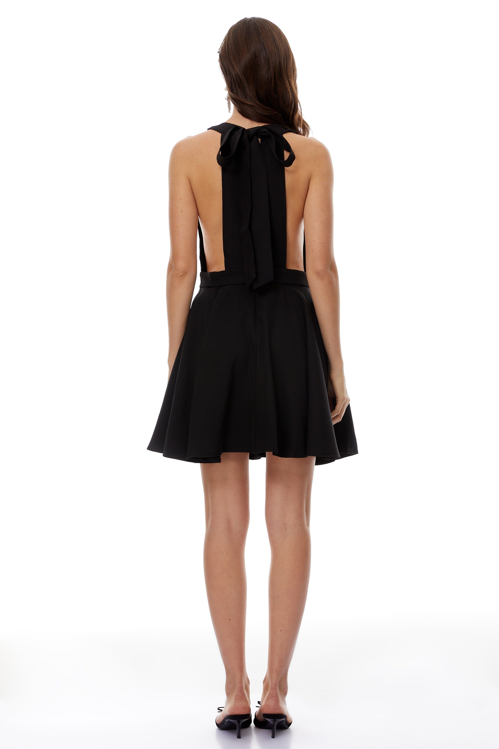 Tova Black Open Back Mini Dress (Final Sale)