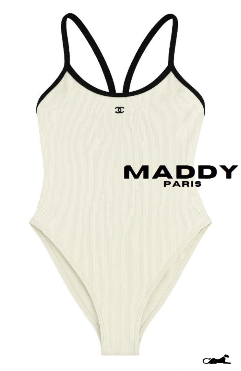 CHANTELLE RIBBED STRETCH ONE-PIECE SWIMSUIT – WHITE