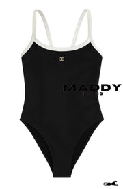 CHANTELLE RIBBED STRETCH ONE-PIECE SWIMSUIT – BLACK