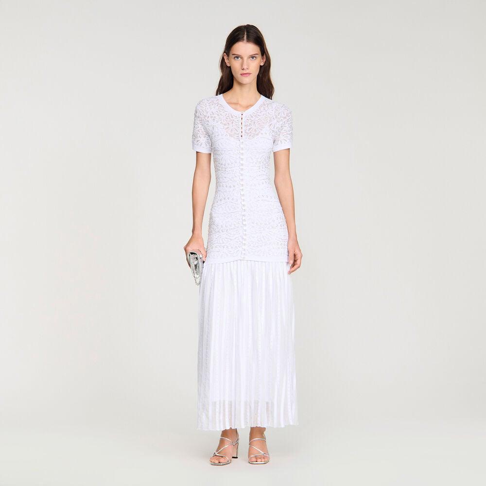 Sandro Levana beaded knit maxi dress
  - Light Blue