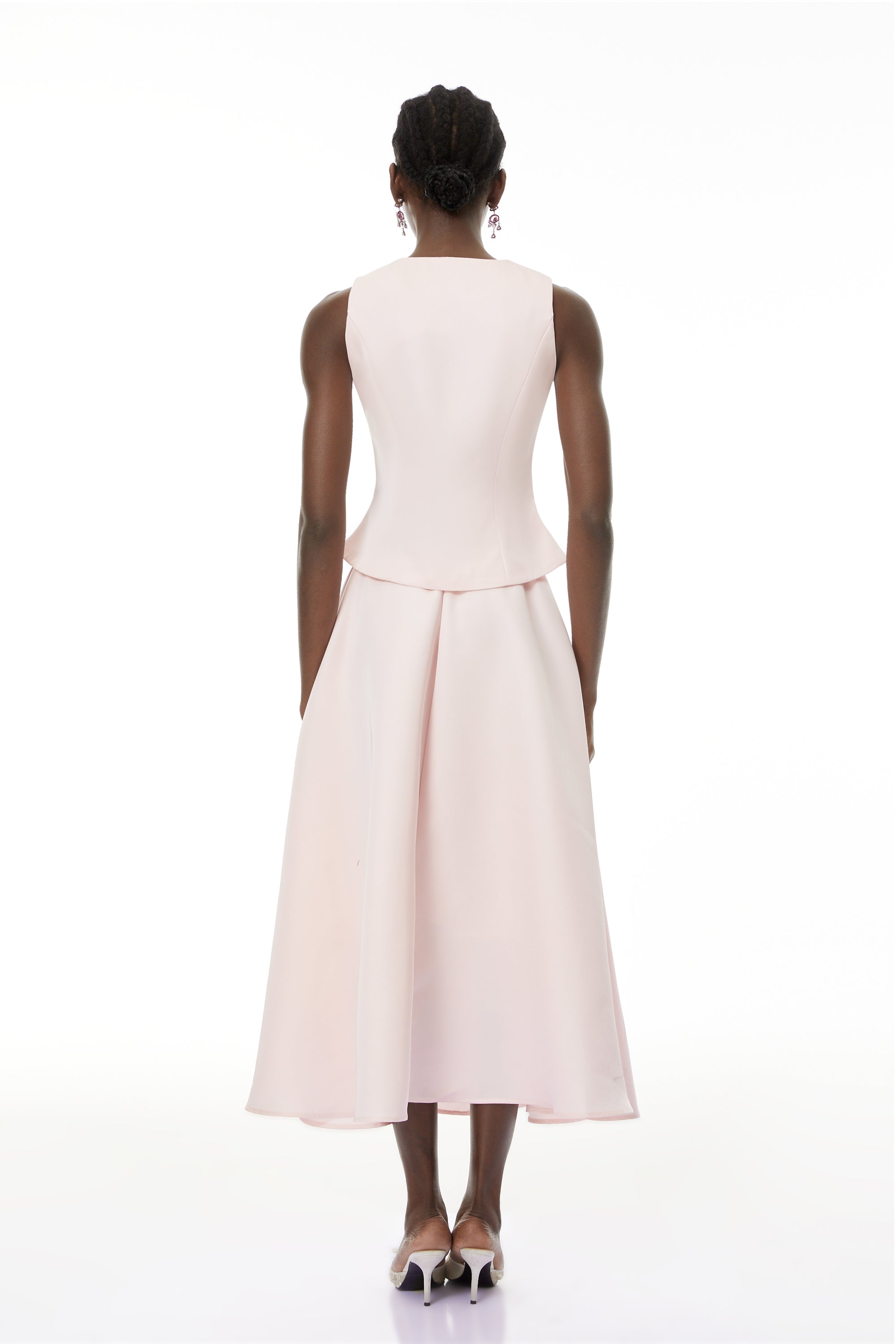 Wilhelmine Pink Embellished Top & Skirt Set