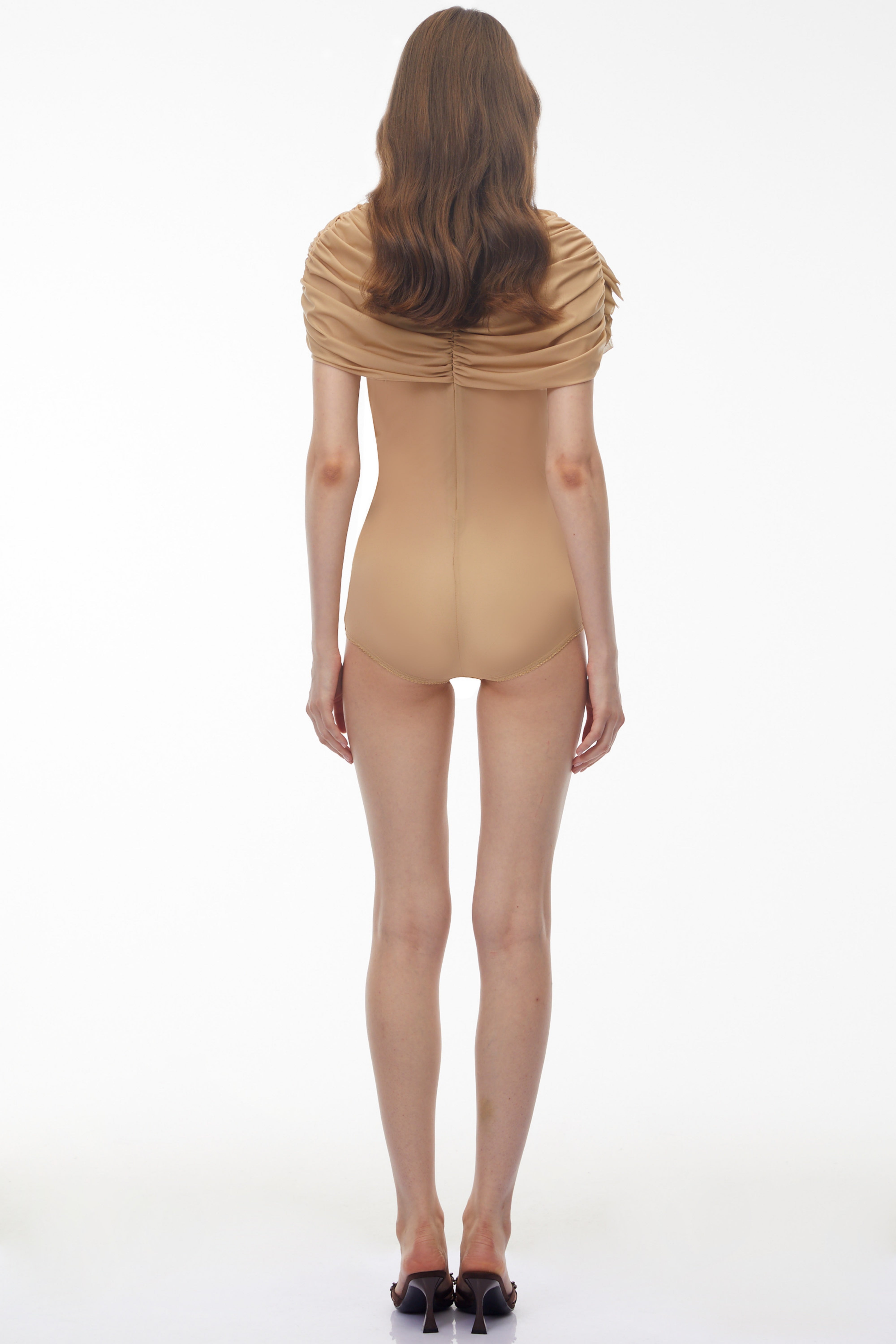 Dottie Nude Cape Bodysuit with 3D Florals