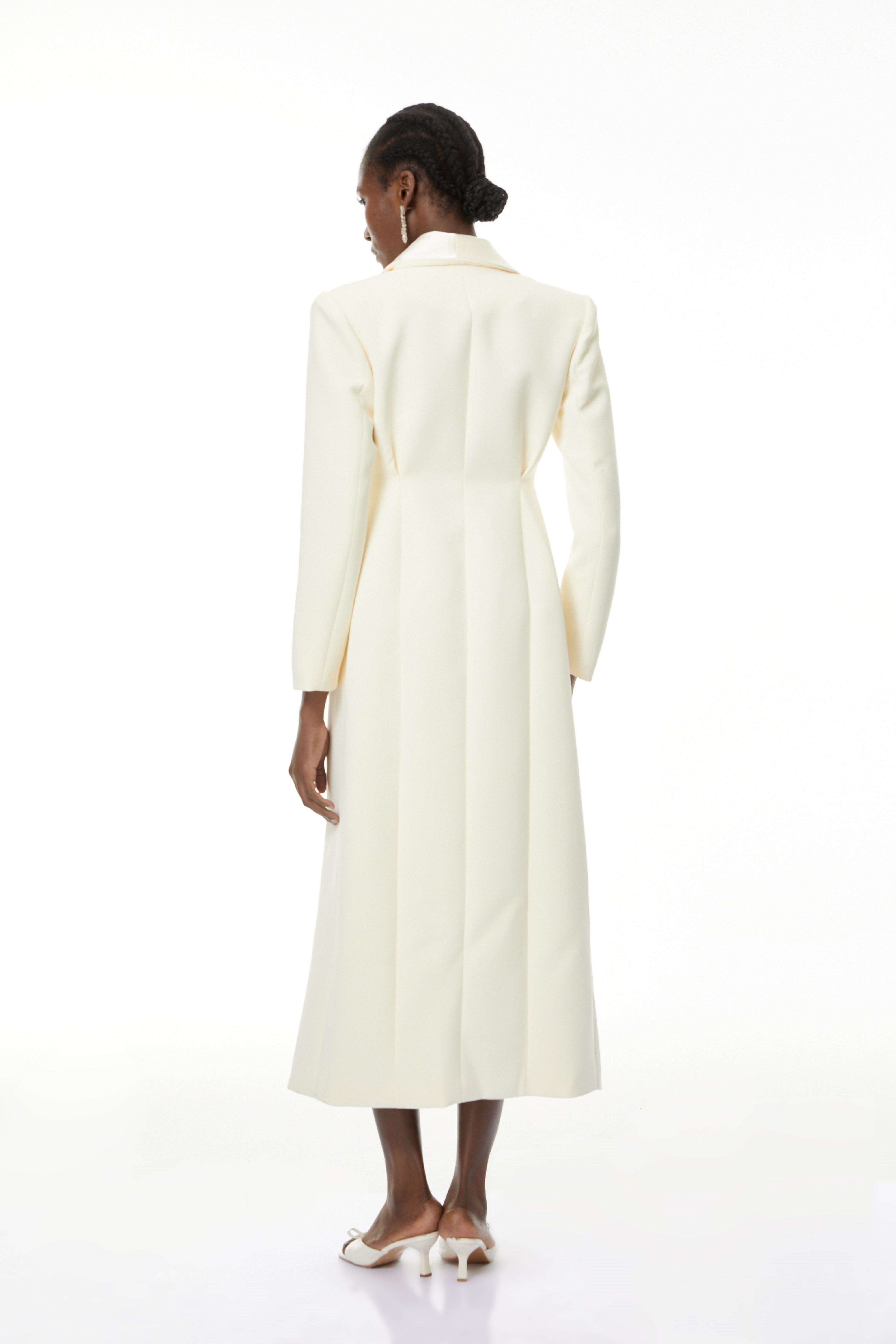 Yvonne Neutrals Crystal-buttoned Coat