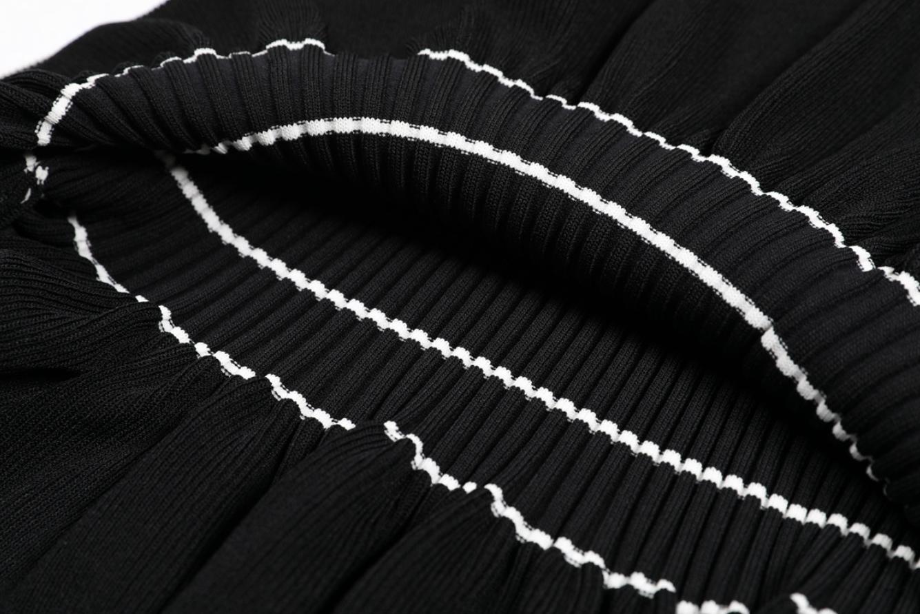 SANDRO ELINE KNIT MIDI DRESS - BLACK