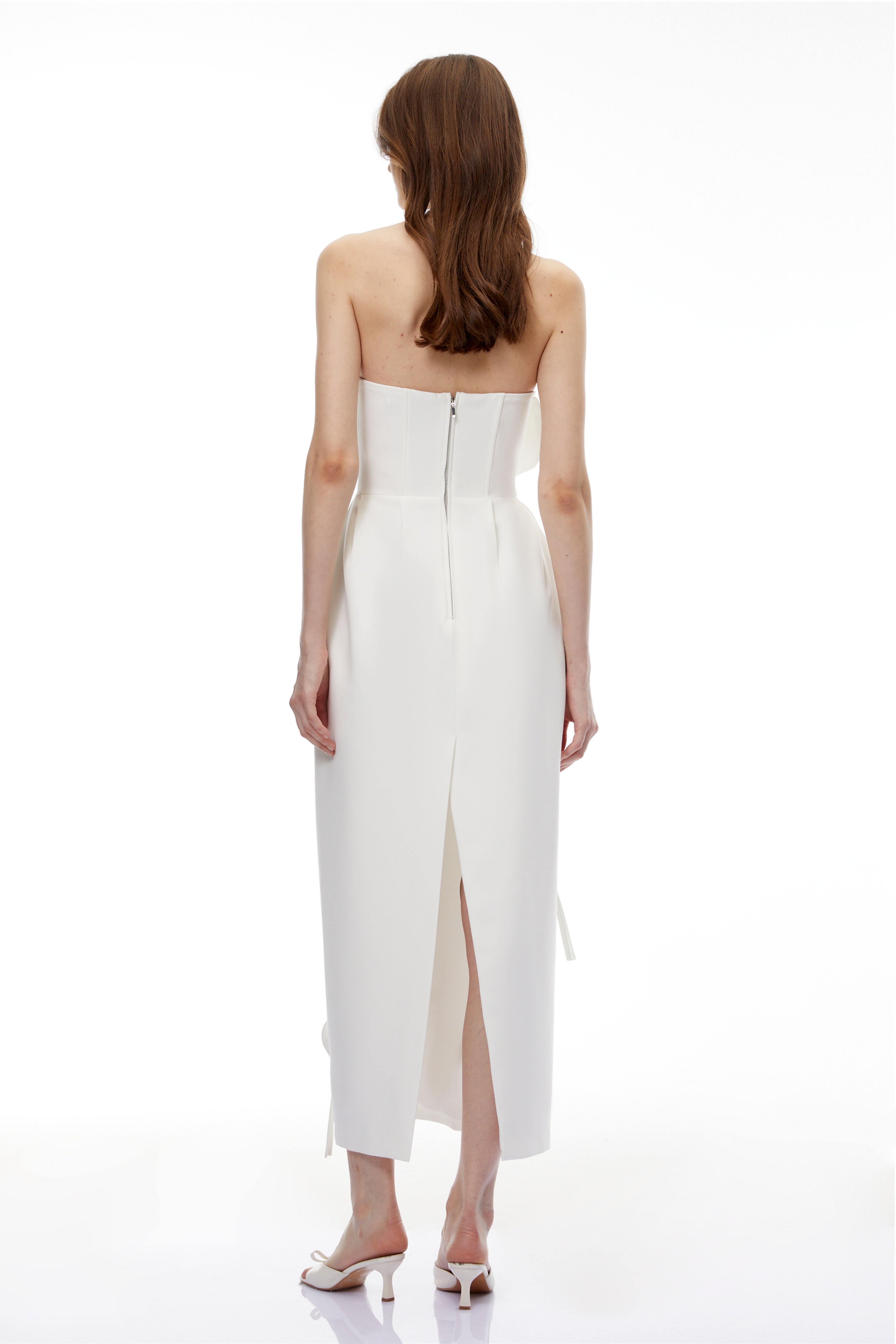 Zadie White Maxi Dress with 3D Petals