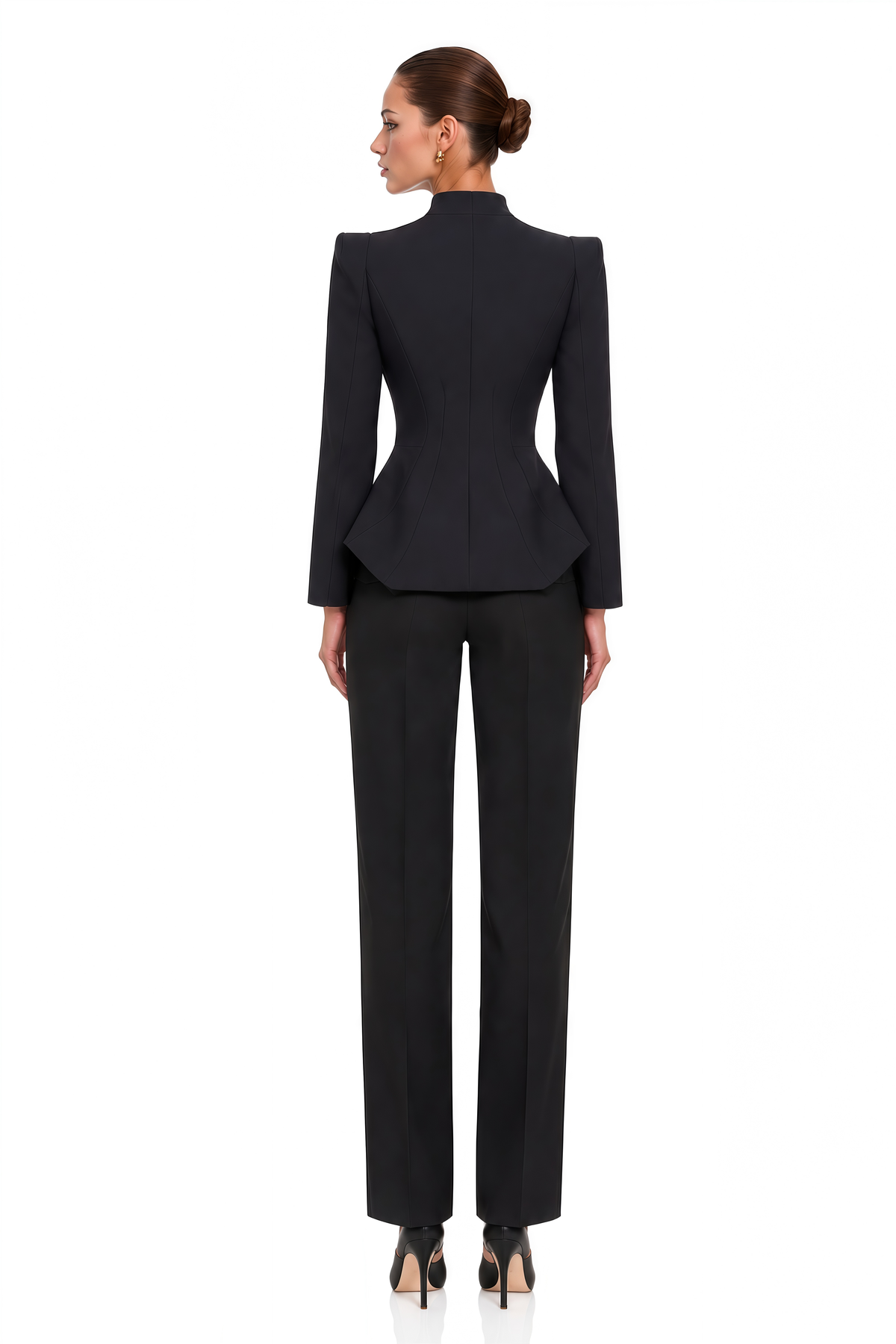 zeeva black structured-shoulder blazer