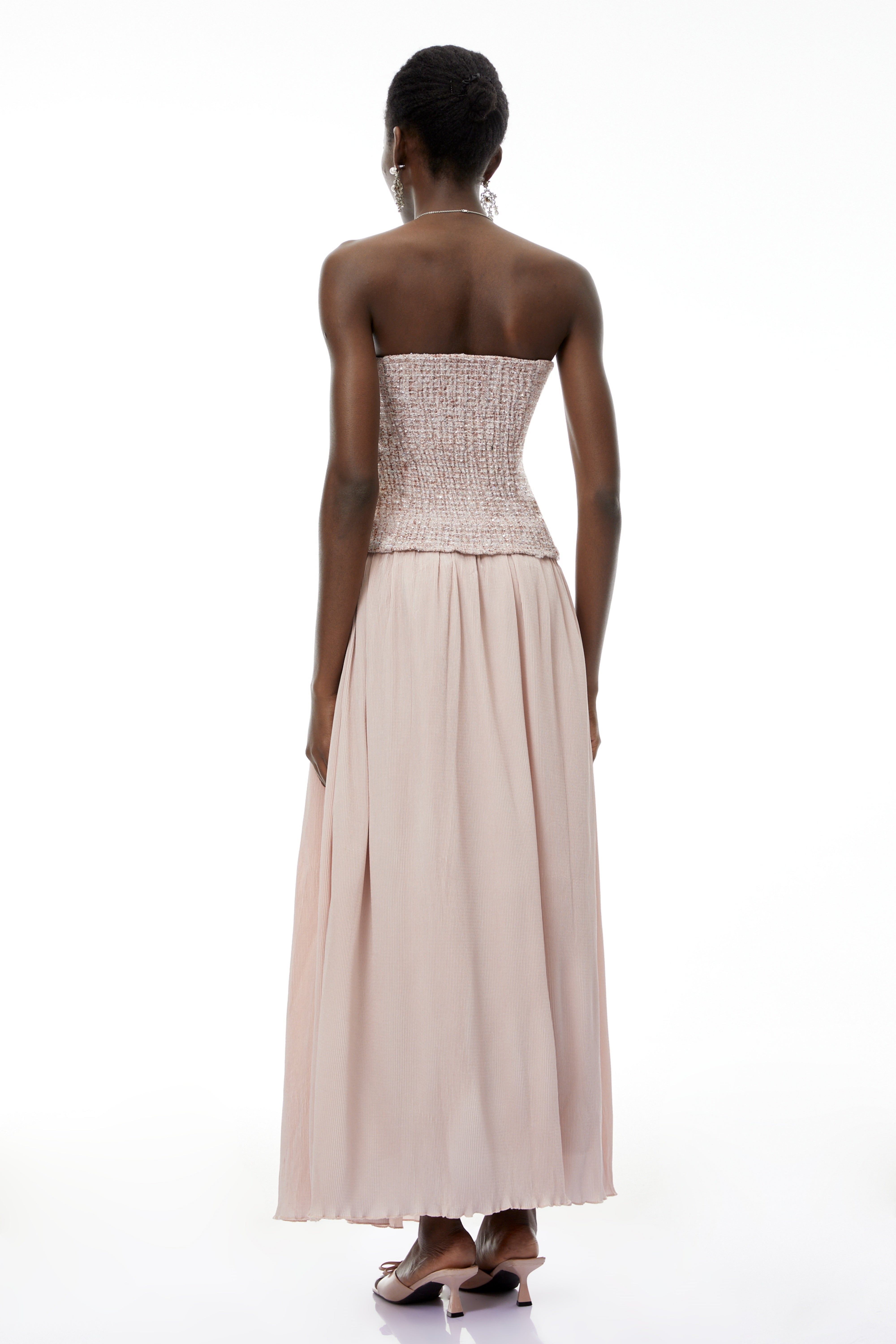 Zephyrine Pink Off Shoulder Ruched Maxi Dress