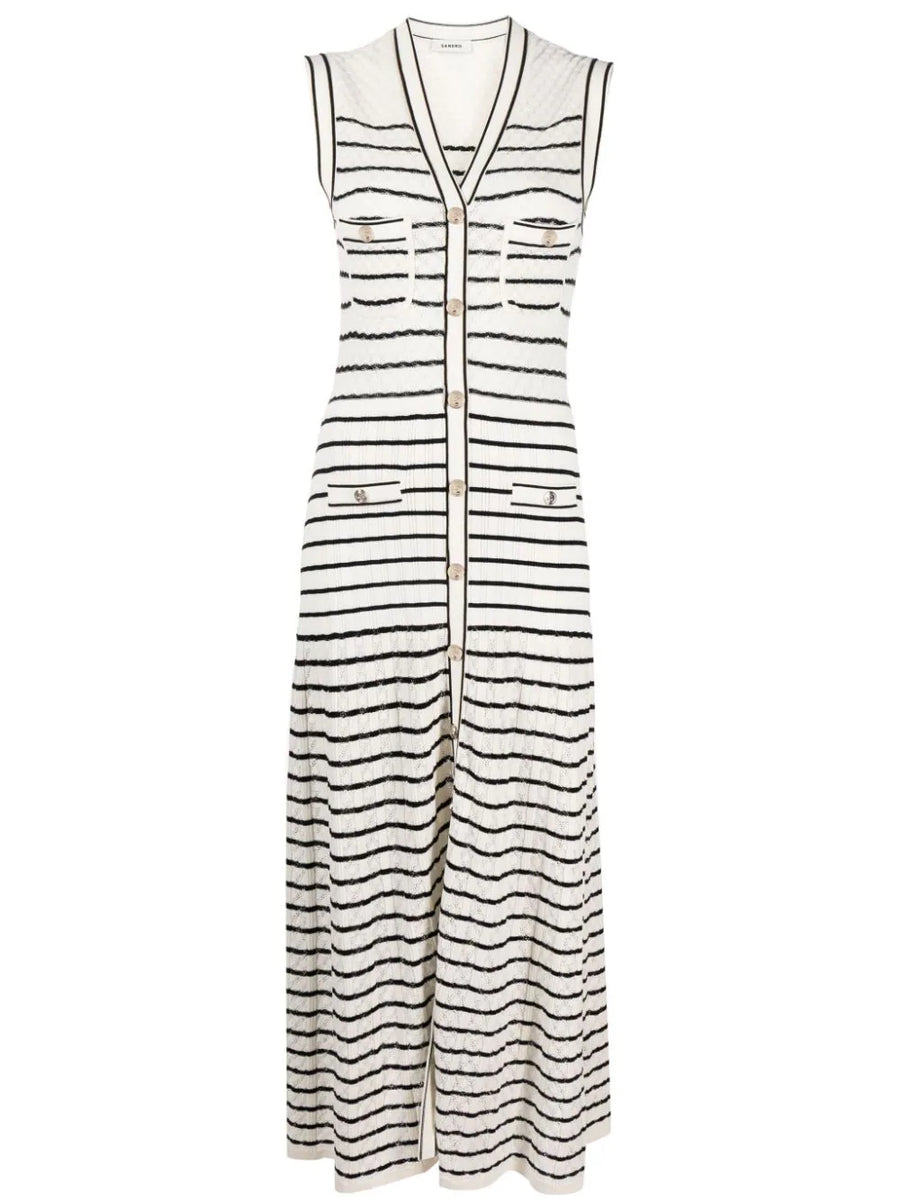 MADDY PARIS striped midi dress - White