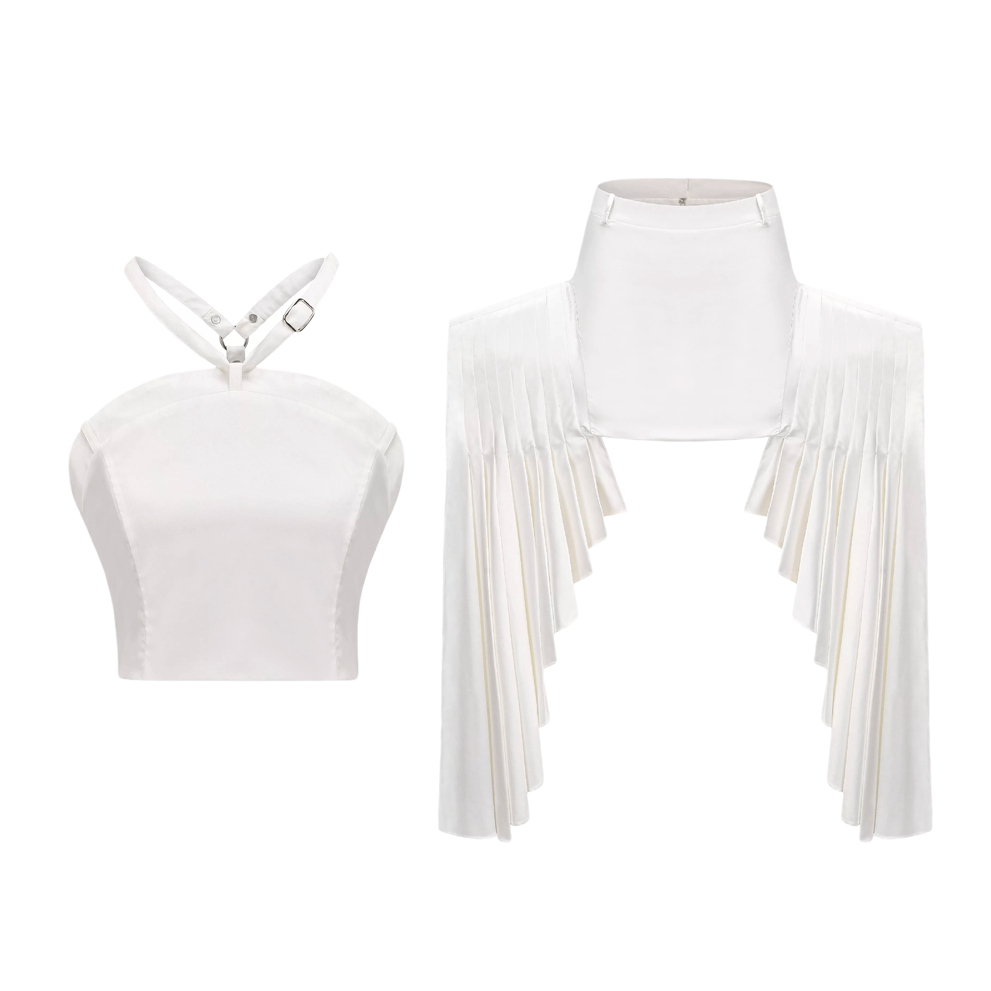 Karina crop top & skirt matching set