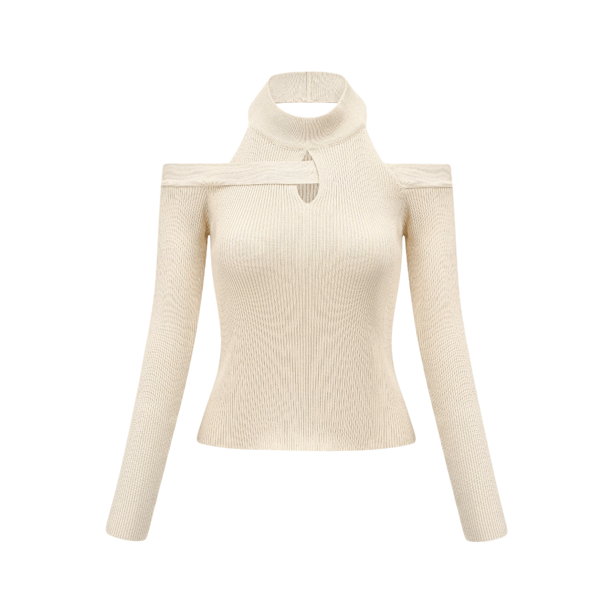 Aladdin-rollneck cut-out knitted top (US Only)