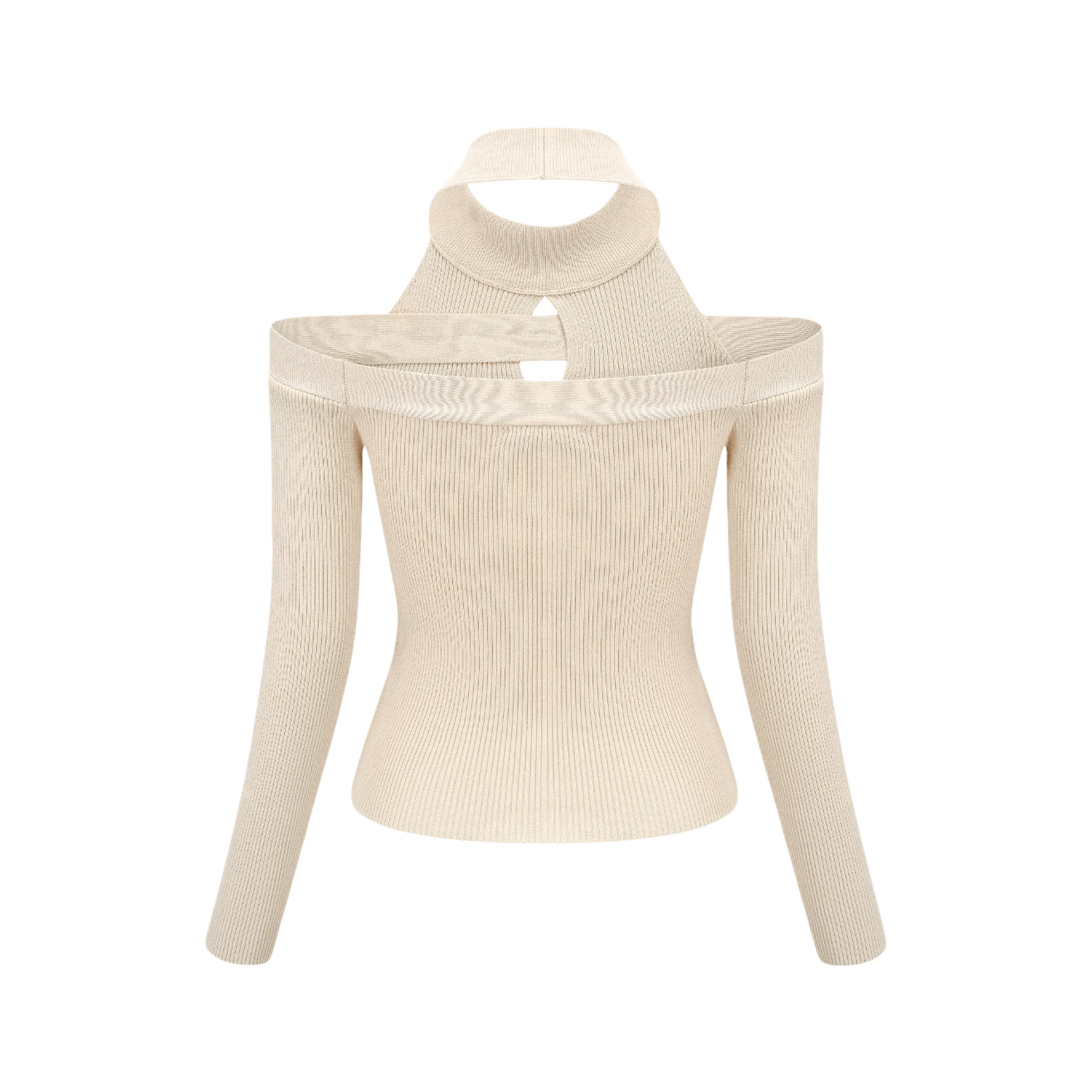 Aladdin-rollneck cut-out knitted top (US Only)