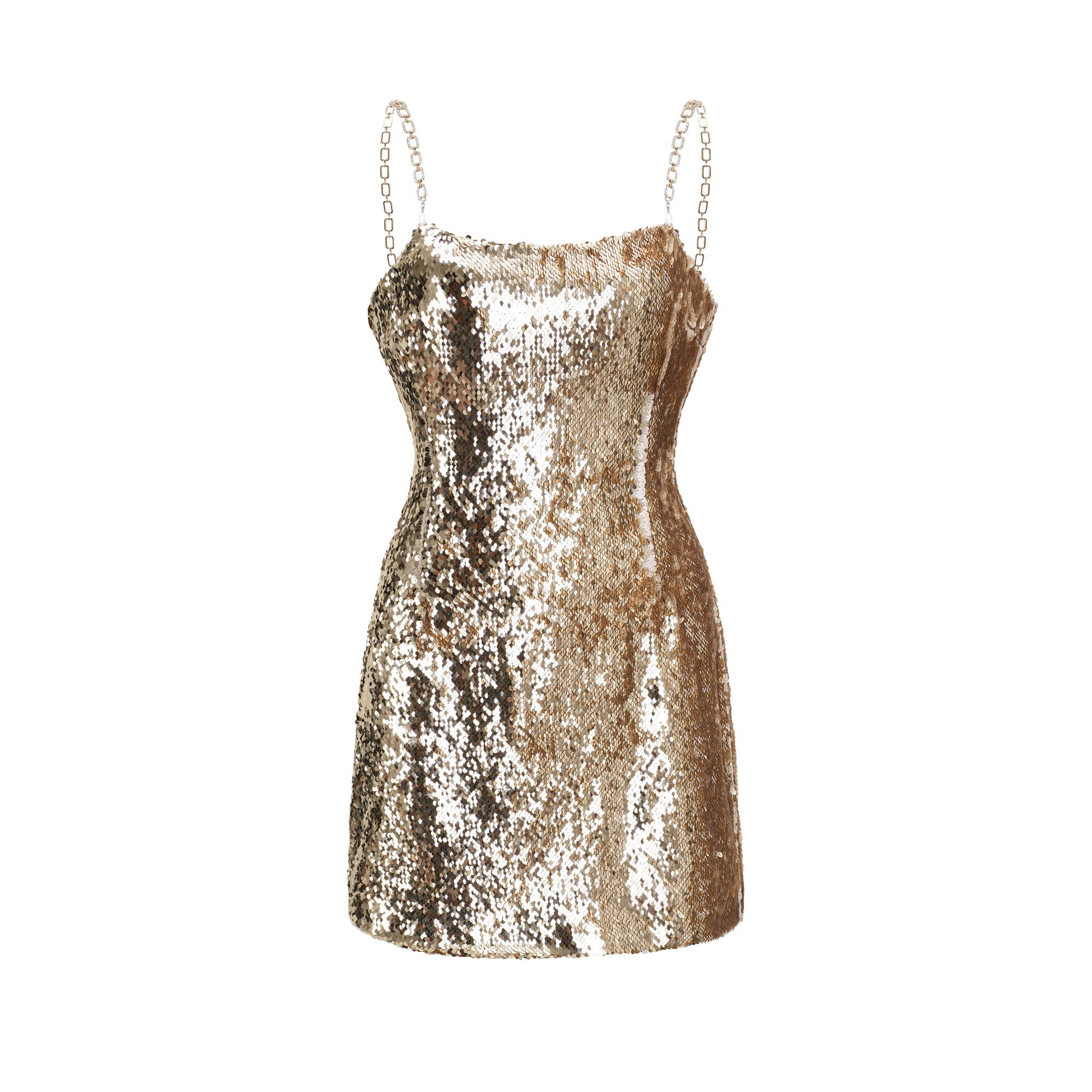 Arianwen gold reversible mini dress