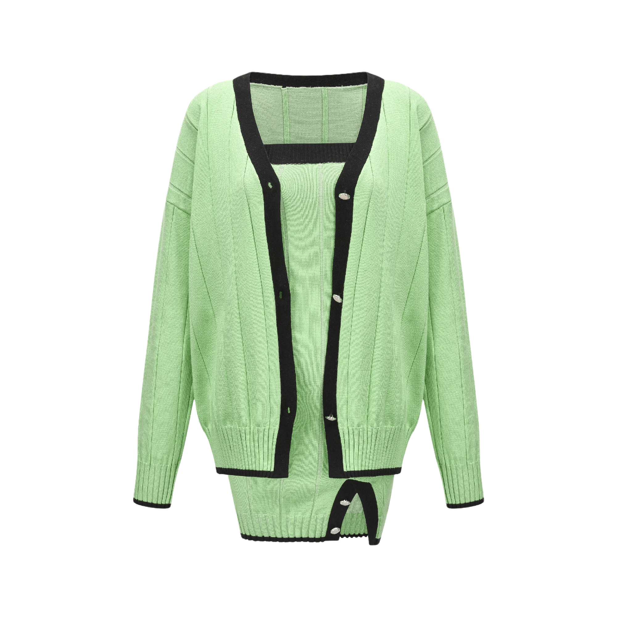 As If It's Your Last-green knitted cardigan & dress matching set (US Only)