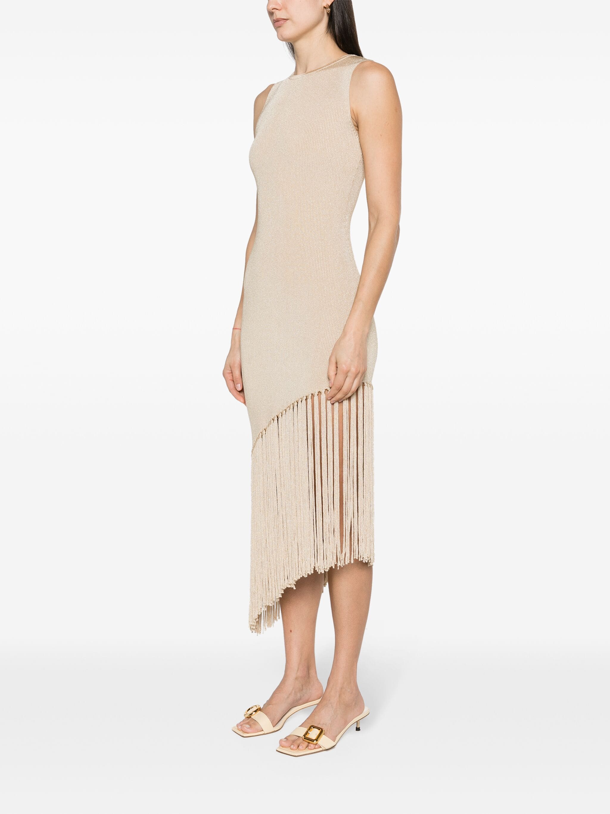 OUT OF STOCK SANDRO fringed knitted midi dress