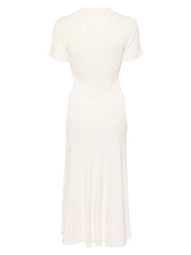 New Season  SANDRO ribbed-knit midi dress - White