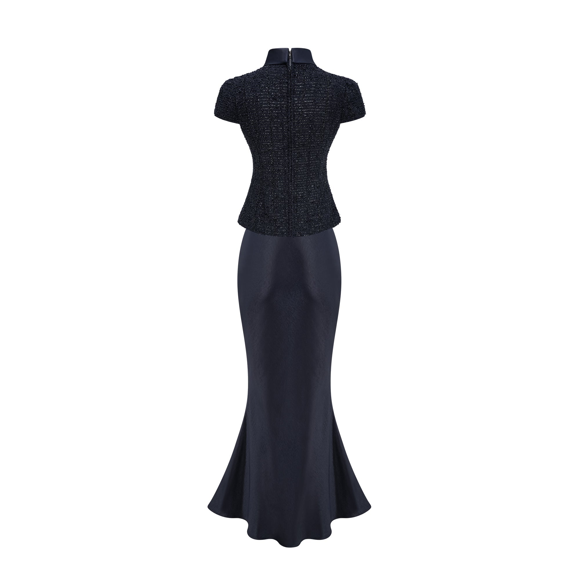 Josette blue peplum-waist panelled maxi dress (Final Sale-US Only)