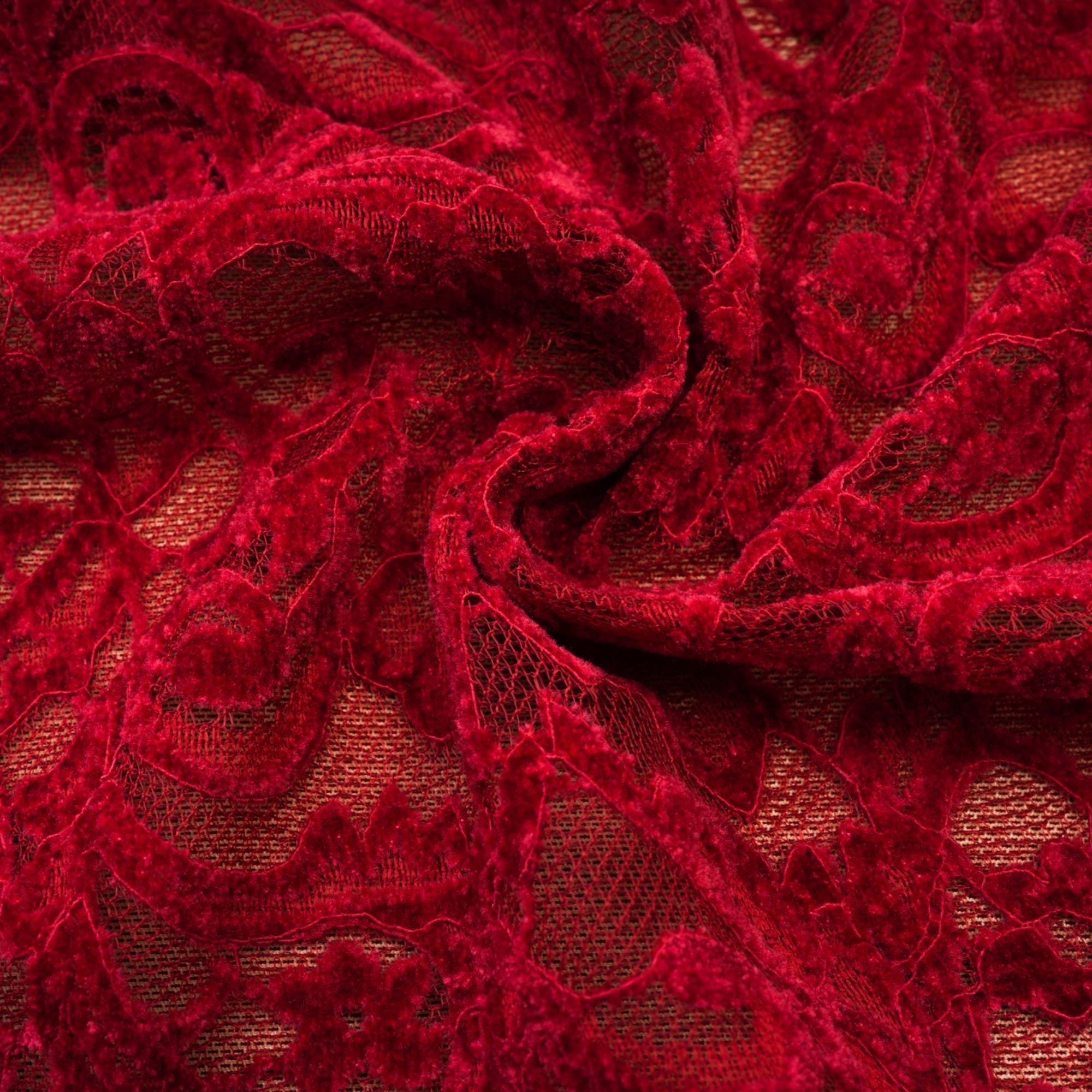 Belle red embellished midi dress (with gloves)