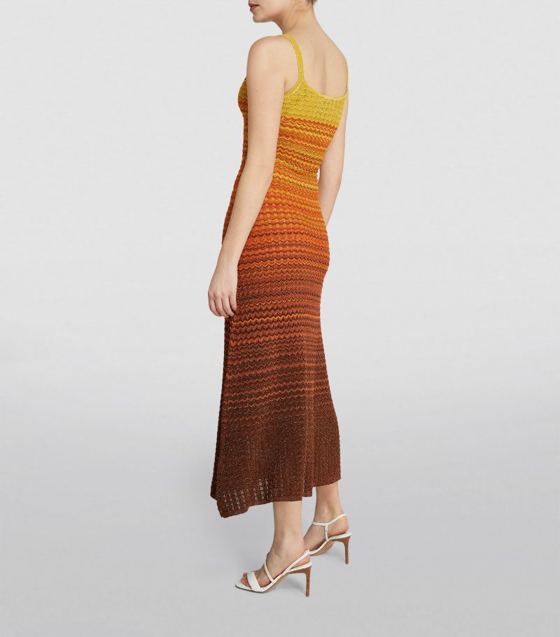 SANDRO  Gradient Knitted Maxi Dress sunset