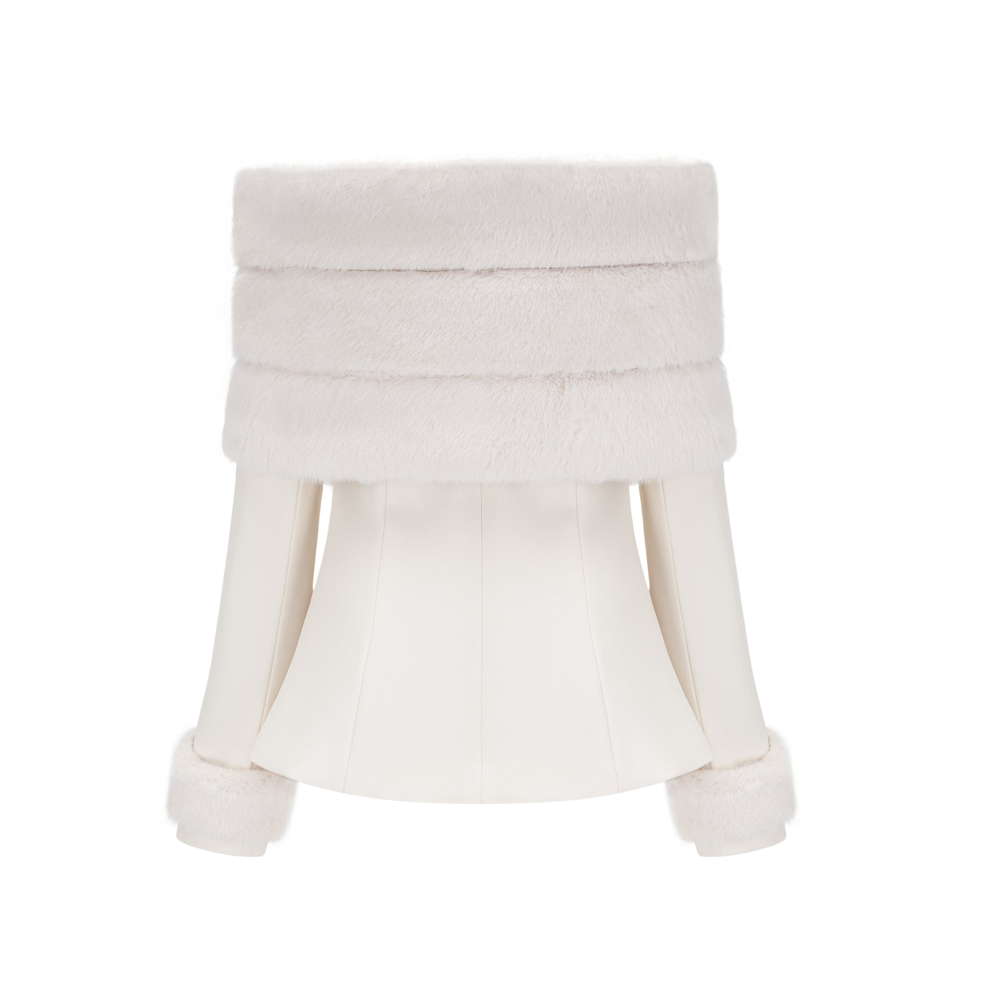 Caitlin Faux-fur Jacket & Skirt Matching Set (Final Sale)