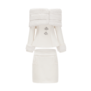 Caitlin Faux-fur Jacket & Skirt Matching Set (Final Sale)